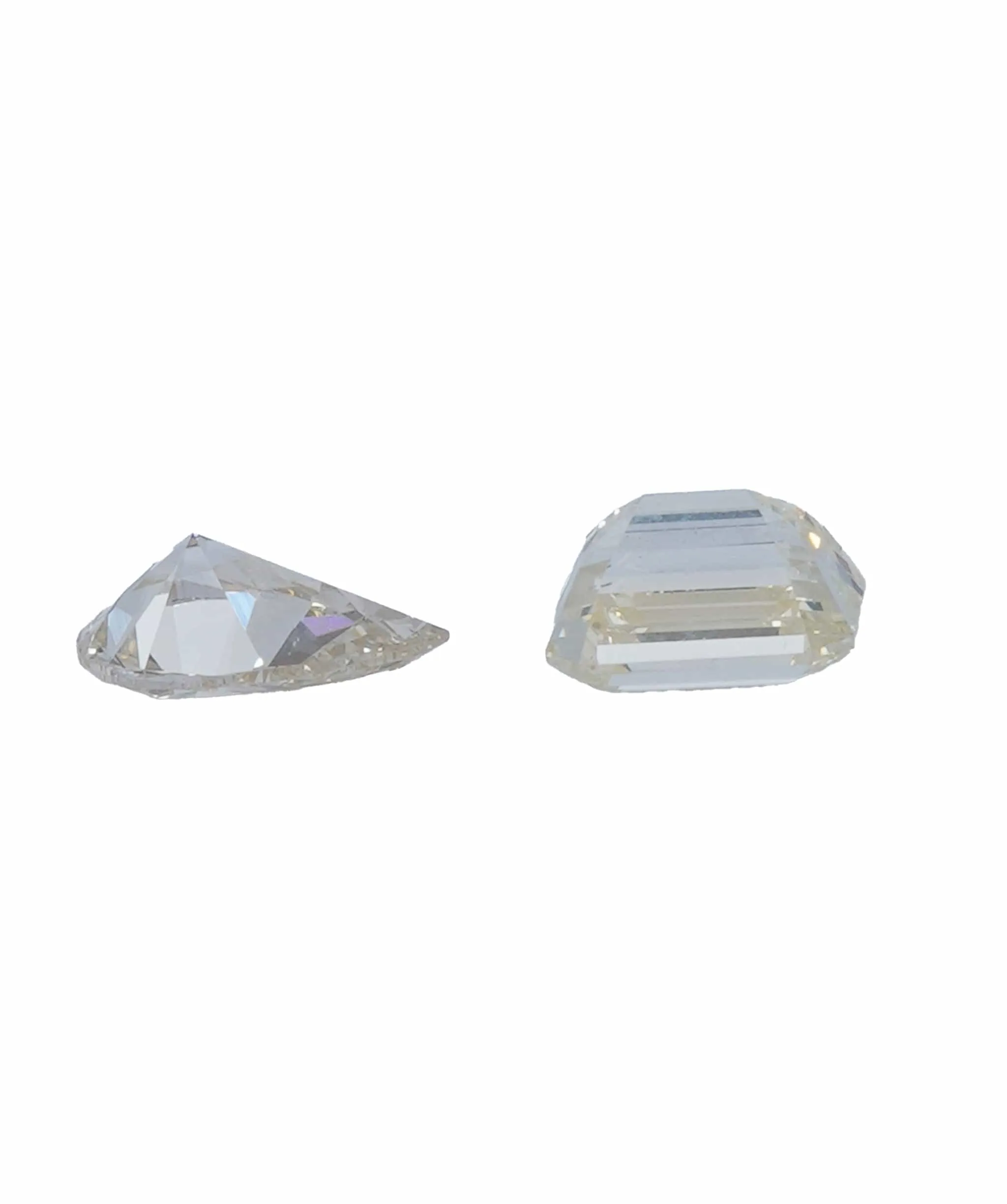 0.56 ct PEAR & EMERALD NATURAL LIGHT  FANCY YELLOW DIAMOND SET OF 2 ANL-S20-23