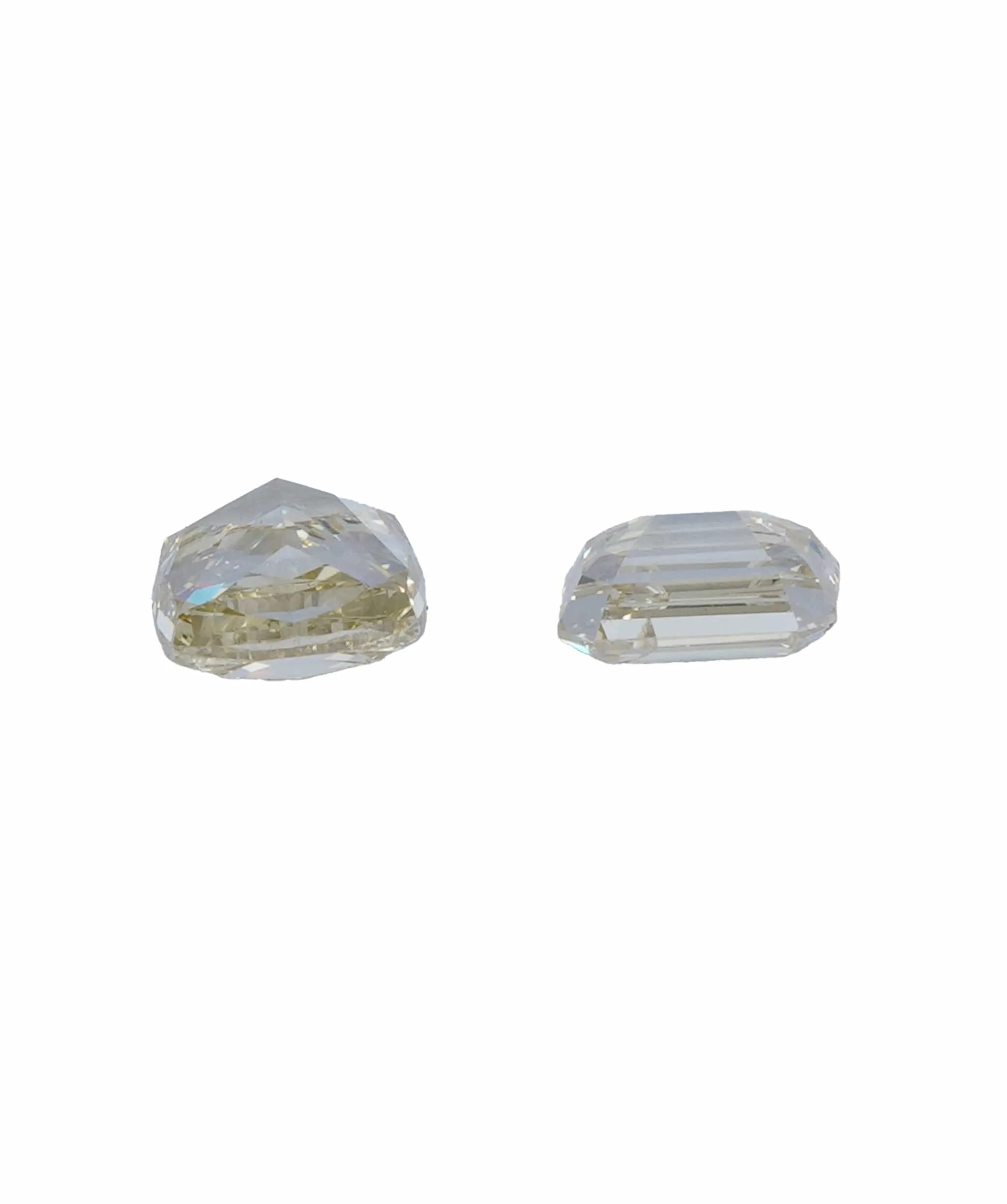 0.82 ct CUSHION & EMERALD NATURAL CHAMPAGNE DIAMOND SET OF 2 ANL-S20-39
