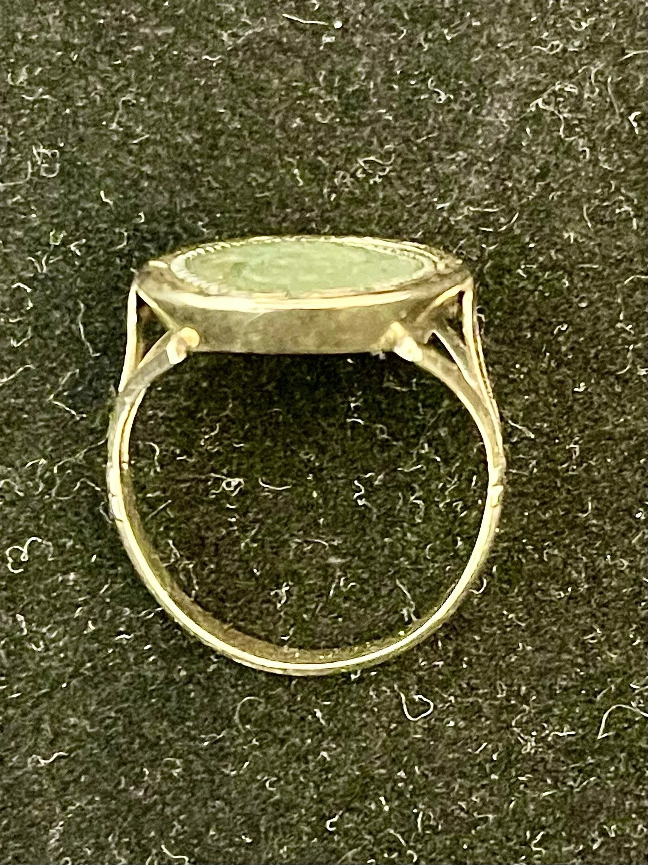 1920s Mother Mary image Hand-Pained SYG Jade Ring - $6K APR Value w/CoA!