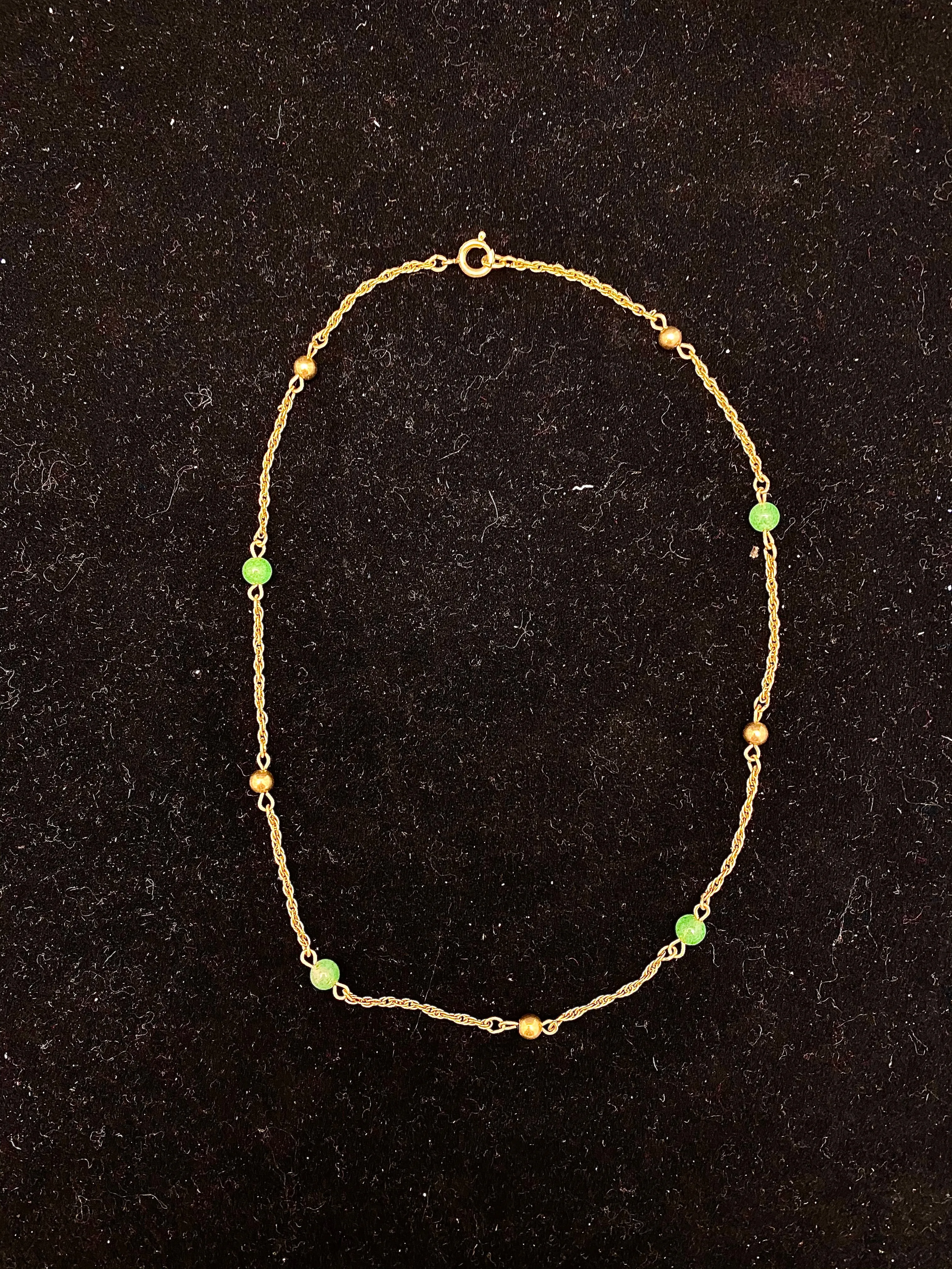 1930’s Antique GT Jade style Bead Necklace $1.5K Appraisal Value w/ CoA!