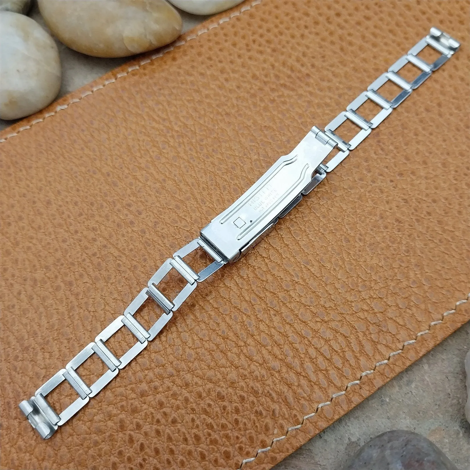 1930s Art Deco Dox-Ova Chromium Plated Ladder Link Womens nos Vintage Watch Band