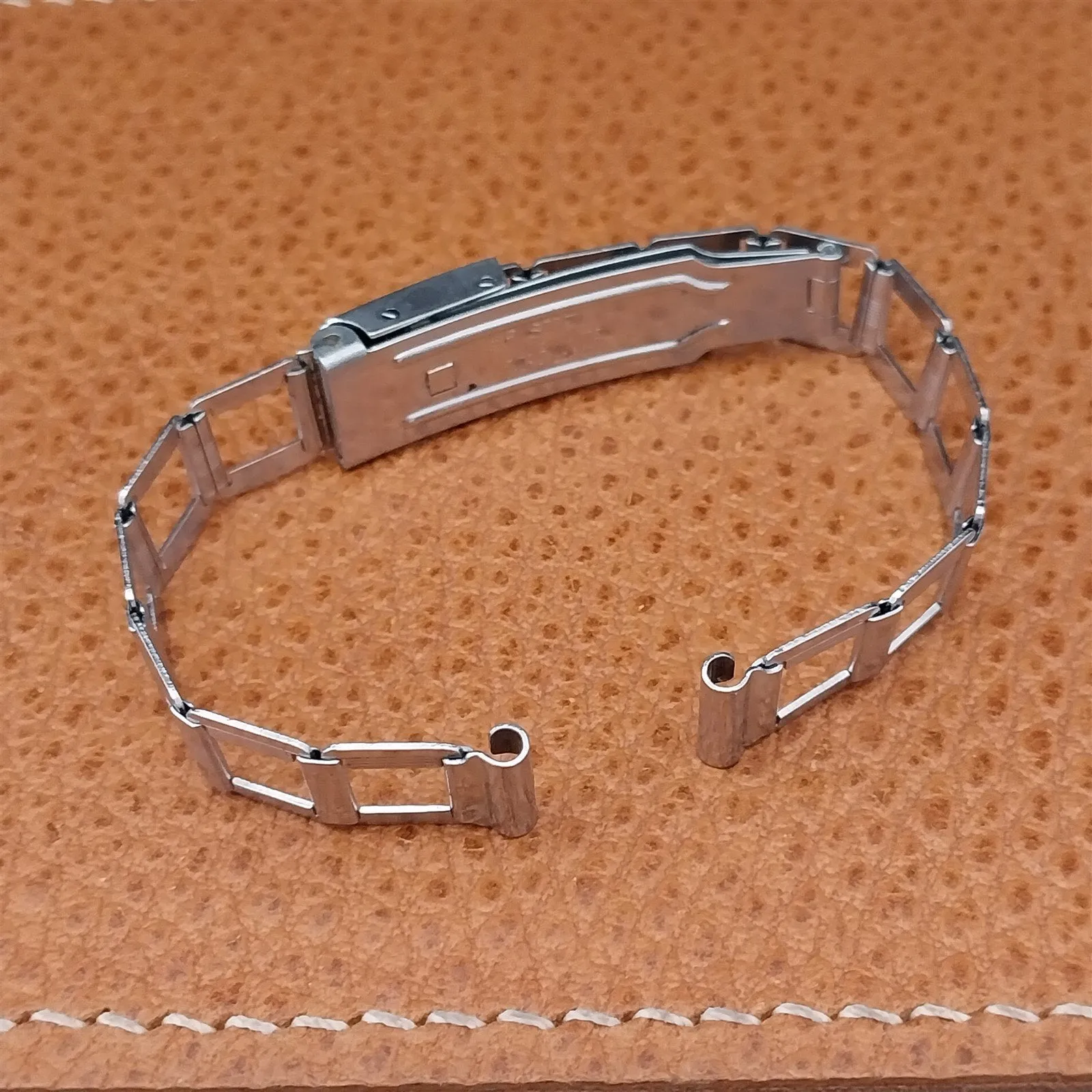 1930s Art Deco Dox-Ova Chromium Plated Ladder Link Womens nos Vintage Watch Band