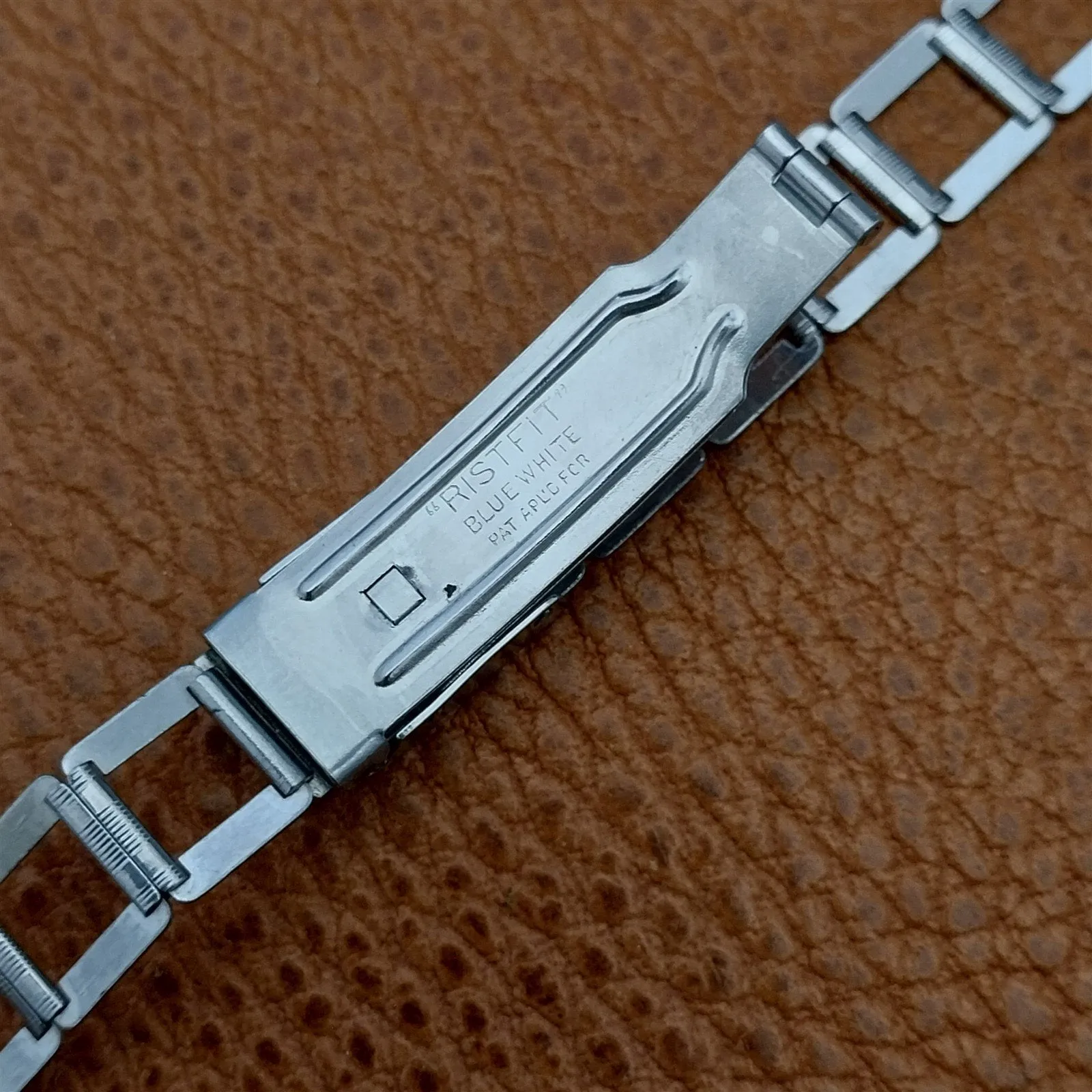 1930s Art Deco Dox-Ova Chromium Plated Ladder Link Womens nos Vintage Watch Band