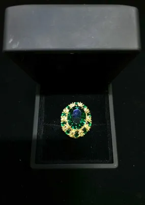1940’s Style Antique Solid Yellow Gold w/ Emerald Crystal Ring - $6K APR w/ CoA!