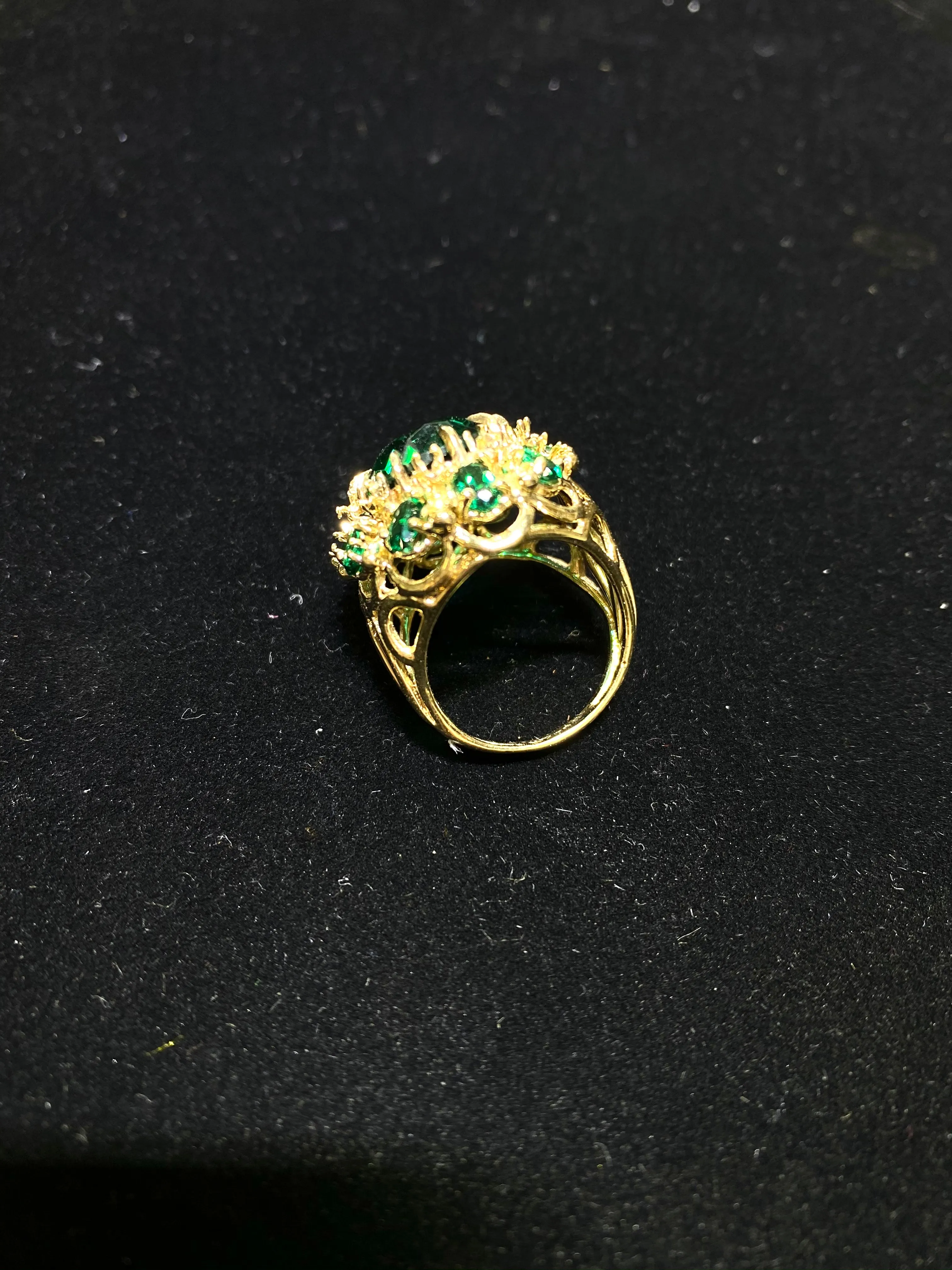 1940’s Style Antique Solid Yellow Gold w/ Emerald Crystal Ring - $6K APR w/ CoA!