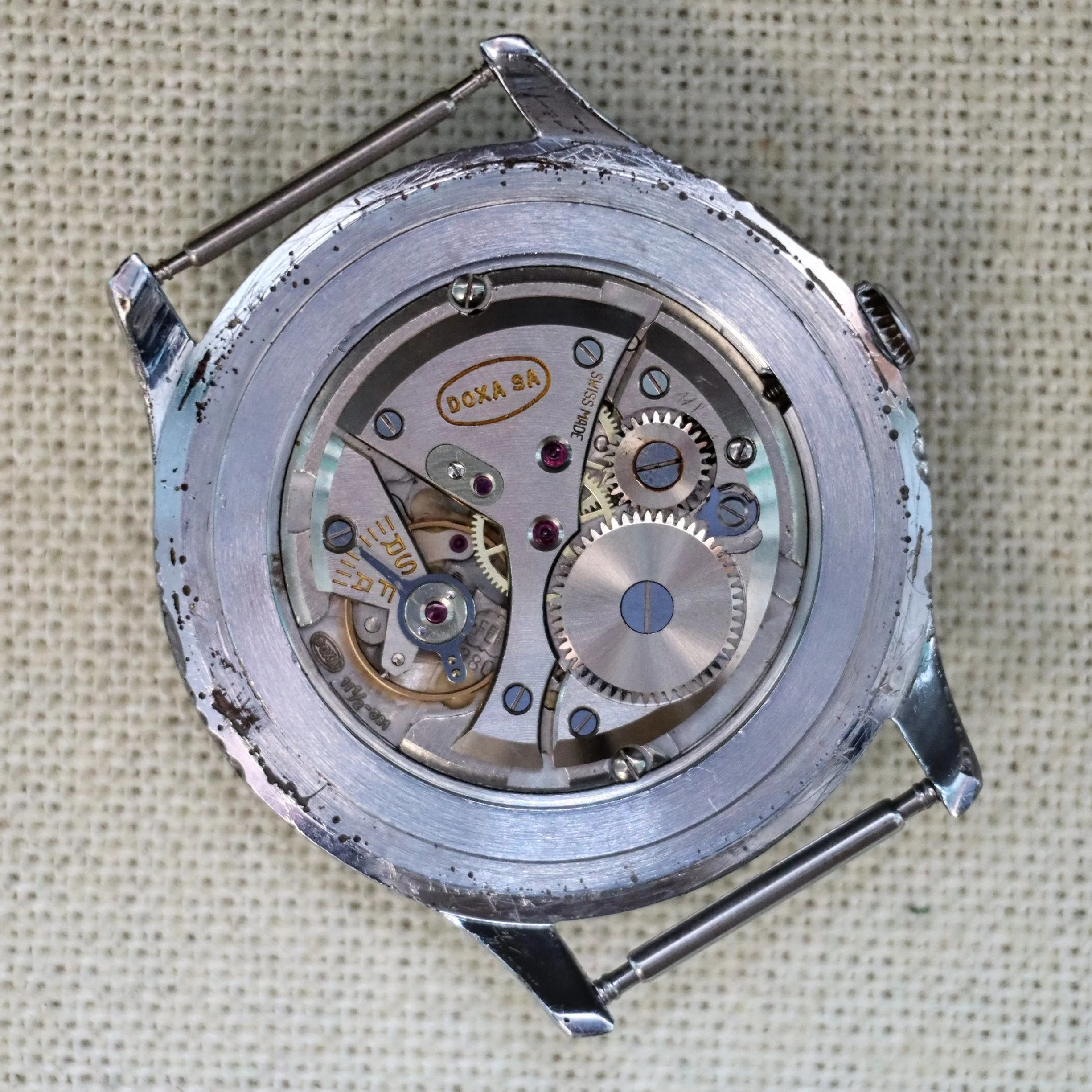 1950 Jumbo DOXA Watch Cal. FEF 380 15 Jewels Wristwatch Swiss Made ALL S.S.