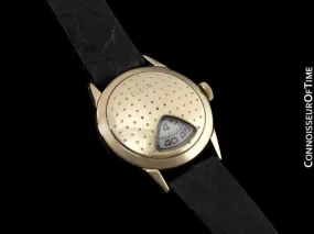 1950's Elgin Direct Read "Golf Ball " Mens Midsize Digital Jump Hour Watch - 10K Gold Filled & Stainless Steel