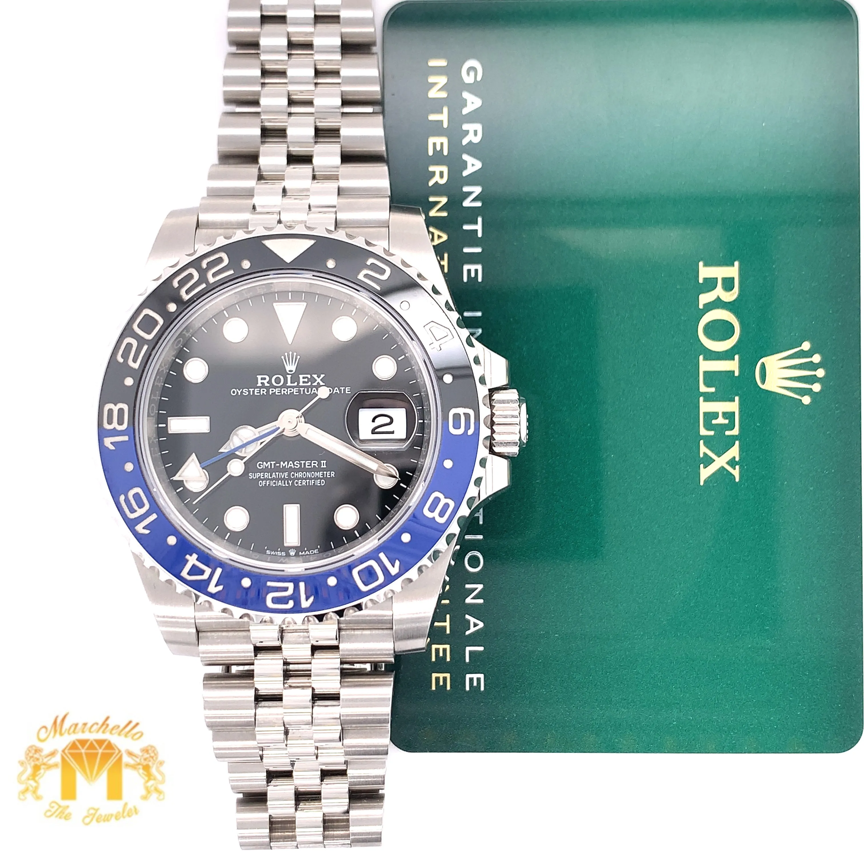 2021 Rolex GMT Master 2 'Batman' Watch with Jubilee Bracelet (40 mm, never worn, papers)
