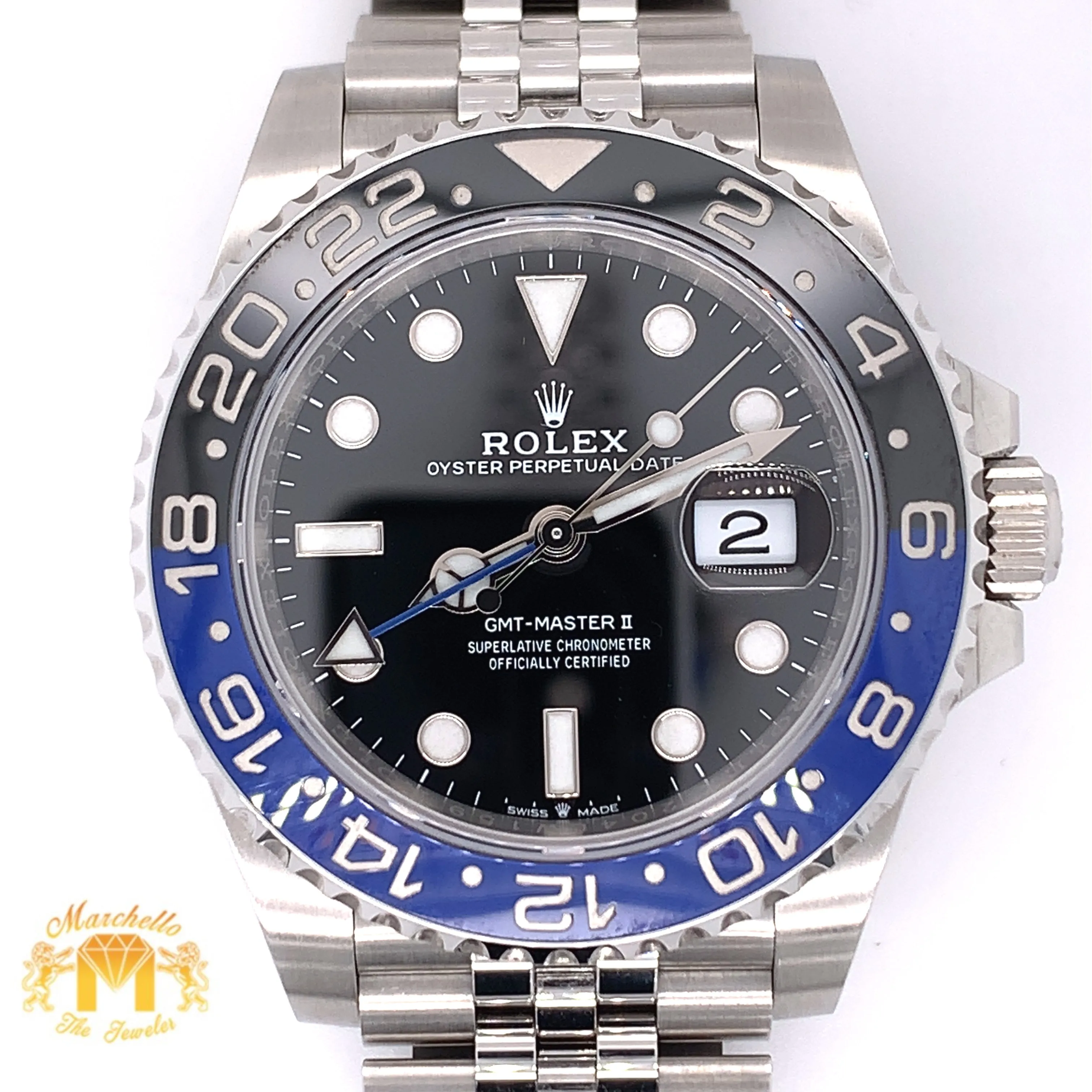 2021 Rolex GMT Master 2 'Batman' Watch with Jubilee Bracelet (40 mm, never worn, papers)