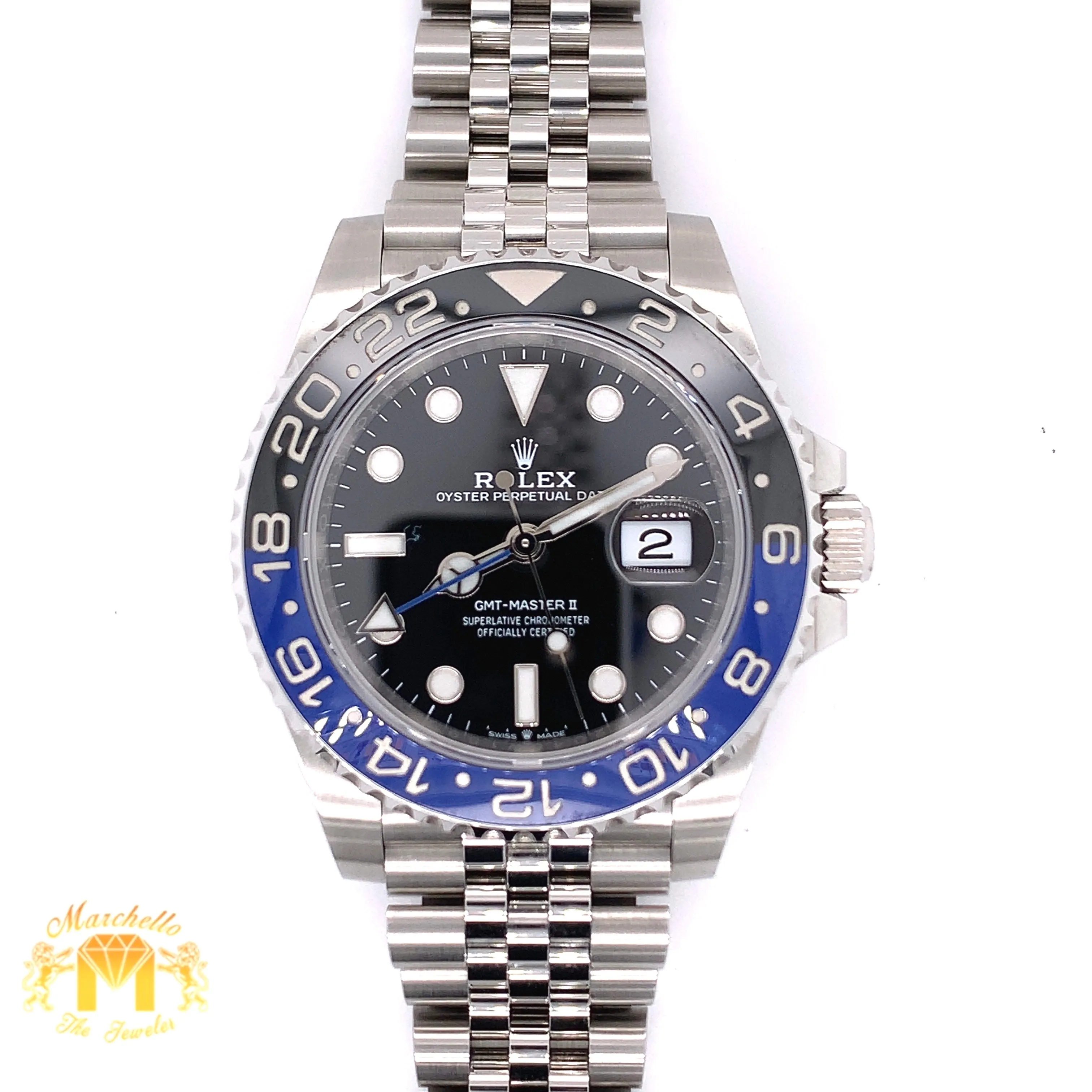 2021 Rolex GMT Master 2 'Batman' Watch with Jubilee Bracelet (40 mm, never worn, papers)