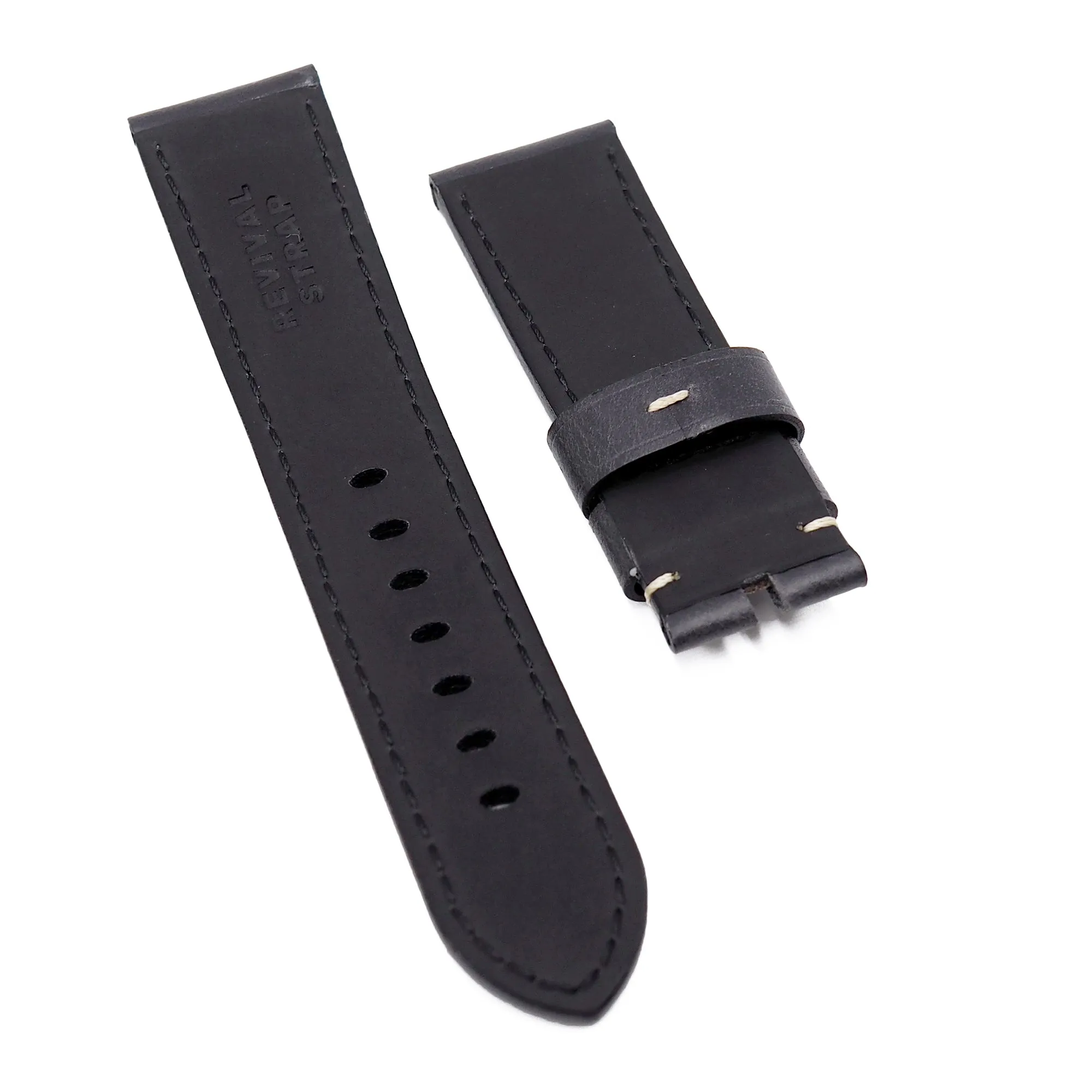 24mm Anchor Gray Calf Leather Watch Strap For Panerai