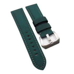 24mm Pine Green Stripe Pattern Canvas Watch Strap For Panerai