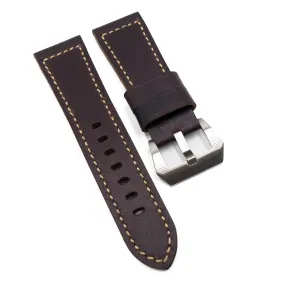 26mm Dark Brown Calf Leather Watch Strap For Panerai