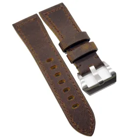 26mm Spice Orange Matte Calf Leather Watch Strap For Panerai