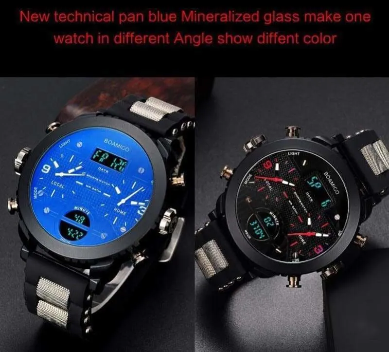 3 Time Zone Military Sports Watches