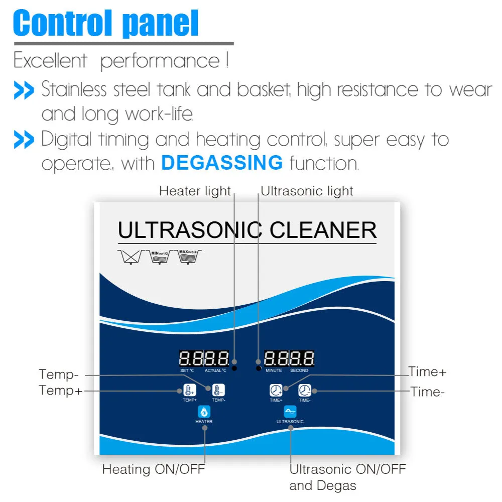 30L Digital Ultrasonic Cleaner | Jewelry & Parts Cleaning | Ultra Sonic Bath with Degas Function