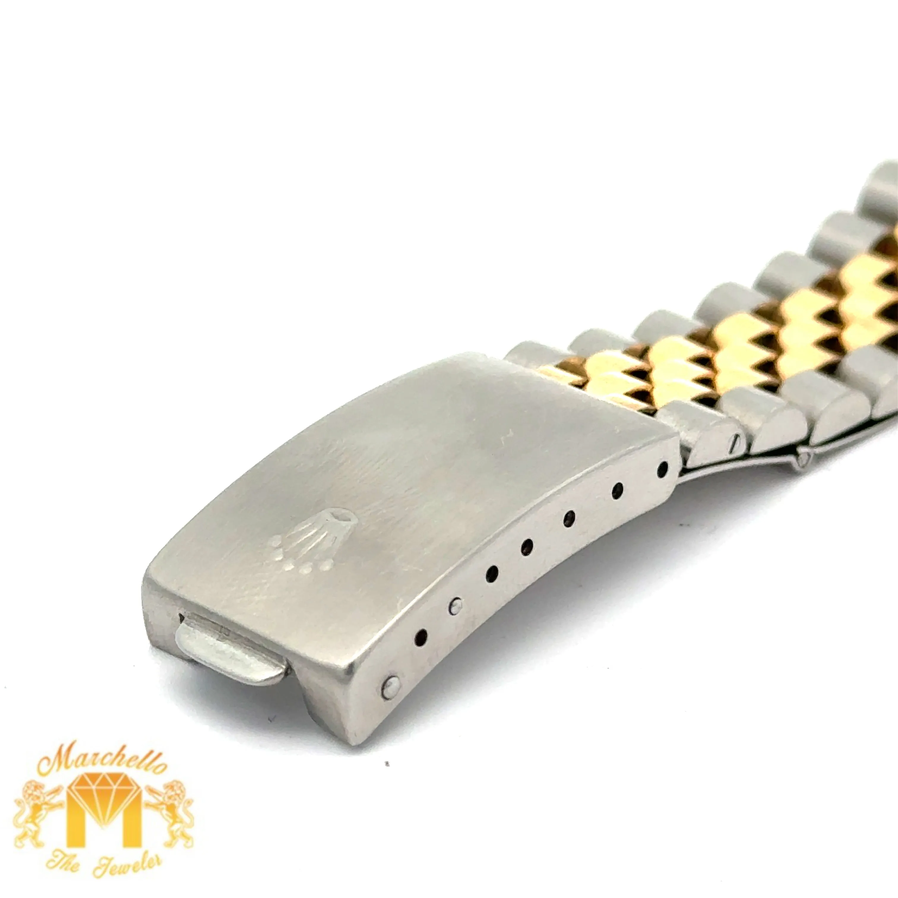 34mm Rolex Diamond Watch with Two-Tone Jubilee Bracelet (Mother of Pearl (MOP) diamond dial)