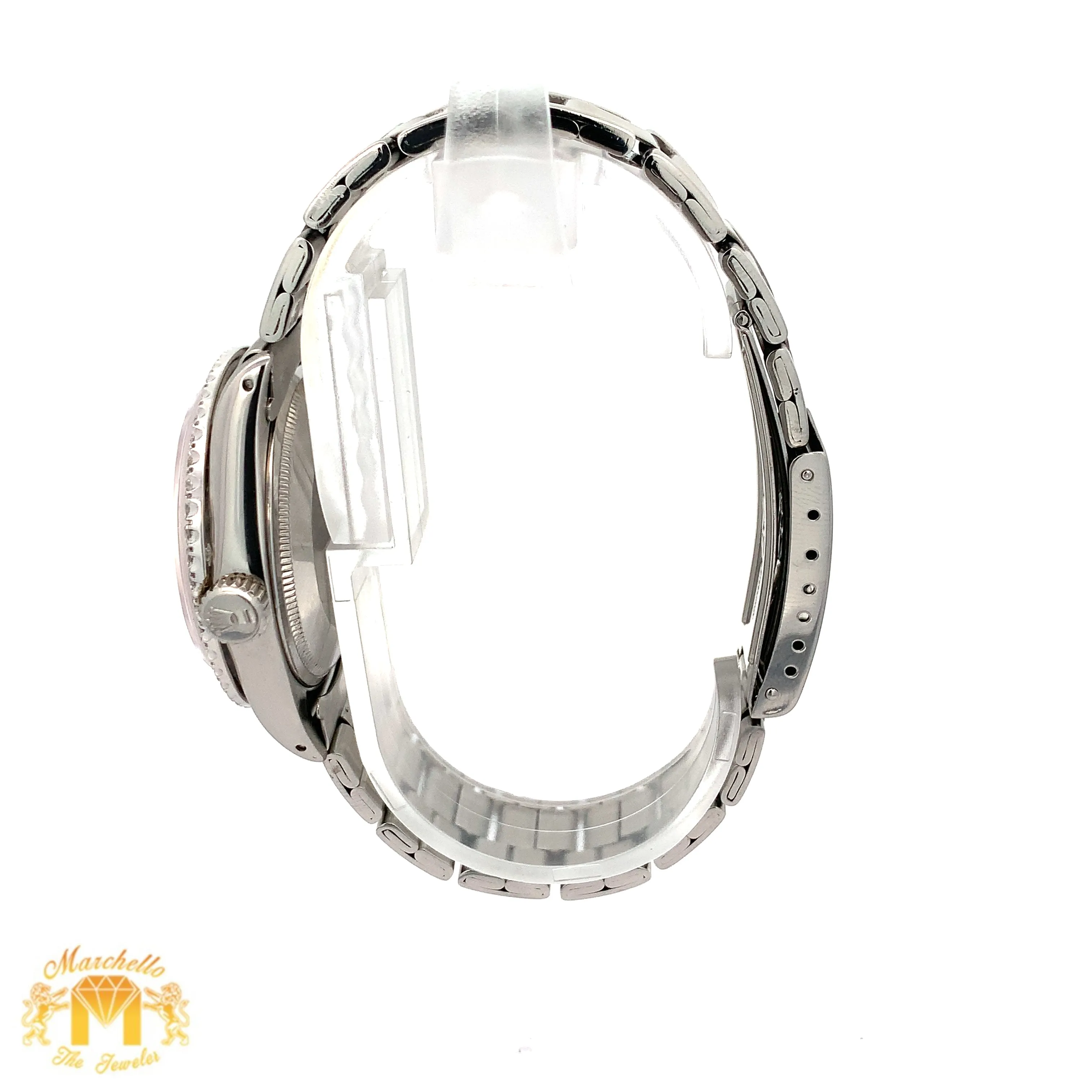 34mm Rolex Oyster Perpetual Diamond Watch with Stainless Steel Oyster Bracelet (Mother of pearl(MOP) factory diamond dial) (Choose your color))