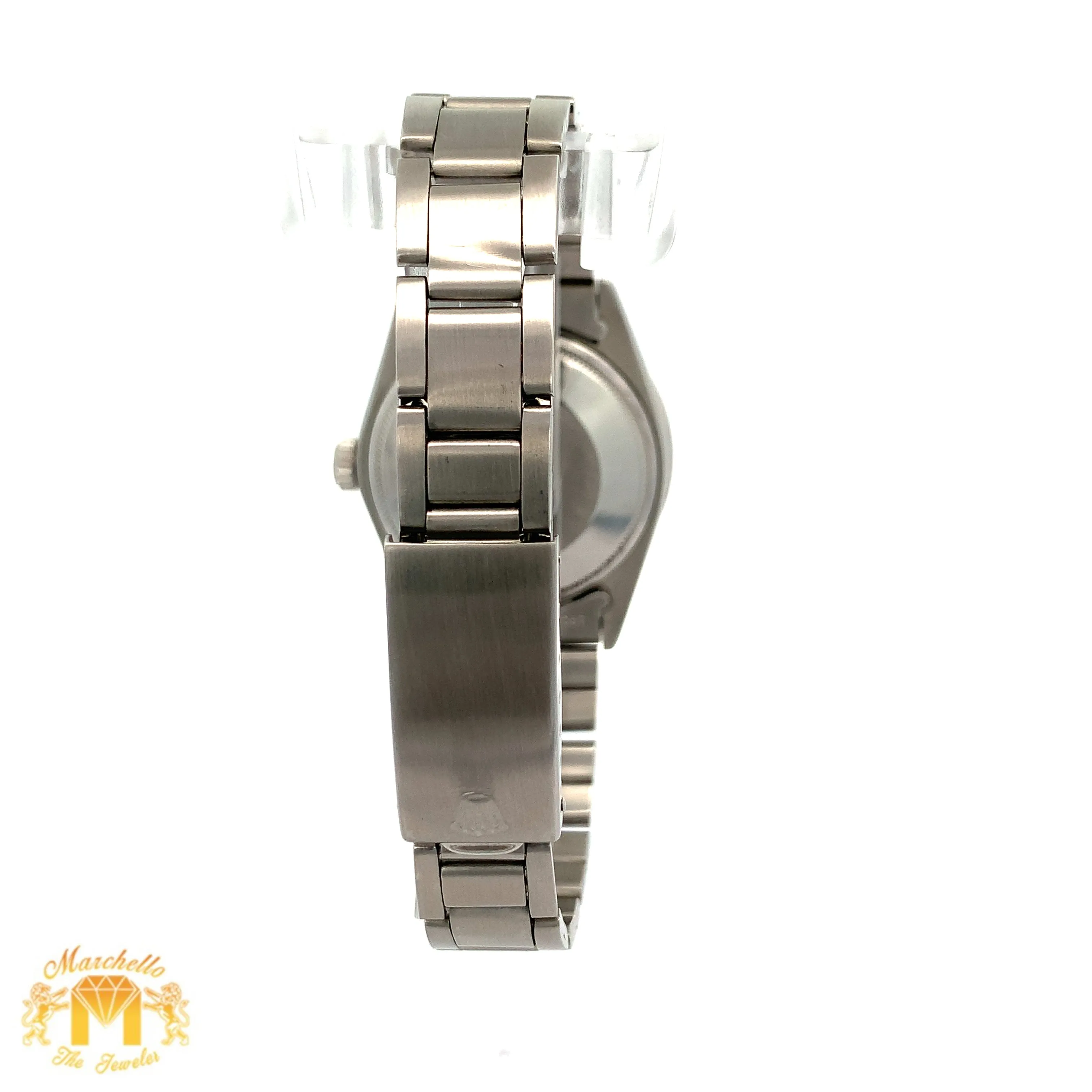 34mm Rolex Oyster Perpetual Diamond Watch with Stainless Steel Oyster Bracelet (Mother of pearl(MOP) factory diamond dial) (Choose your color))