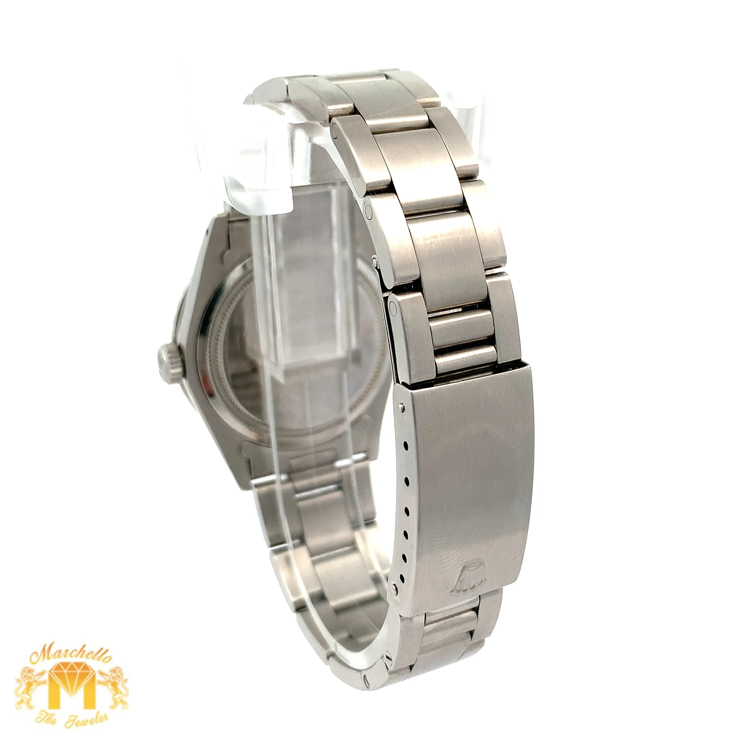 34mm Rolex Oyster Perpetual Diamond Watch with Stainless Steel Oyster Bracelet (Mother of pearl(MOP) factory diamond dial) (Choose your color))