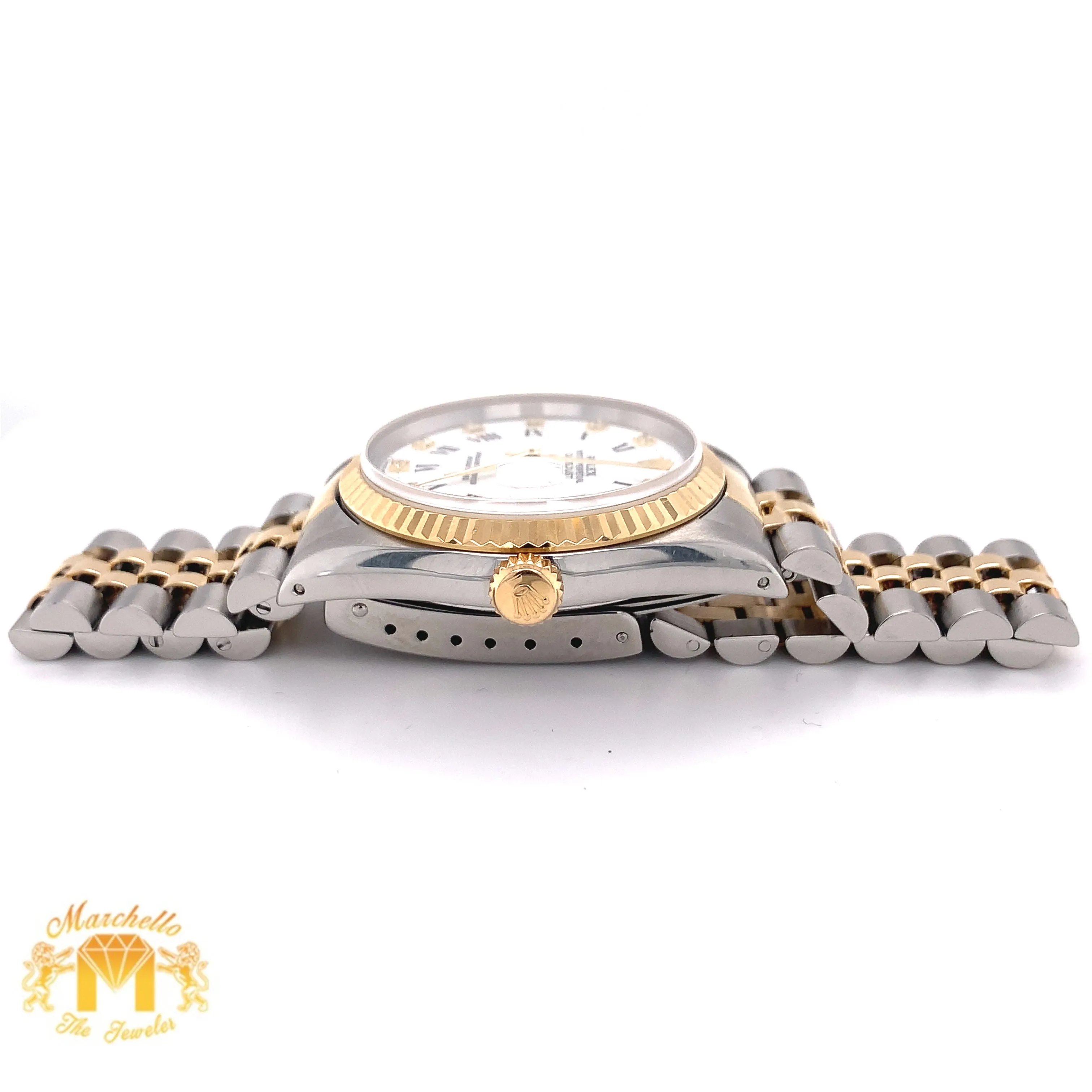 36mm Rolex Datejust Watch with Two-tone Jubilee Bracelet (quick set, diamond hour markers)