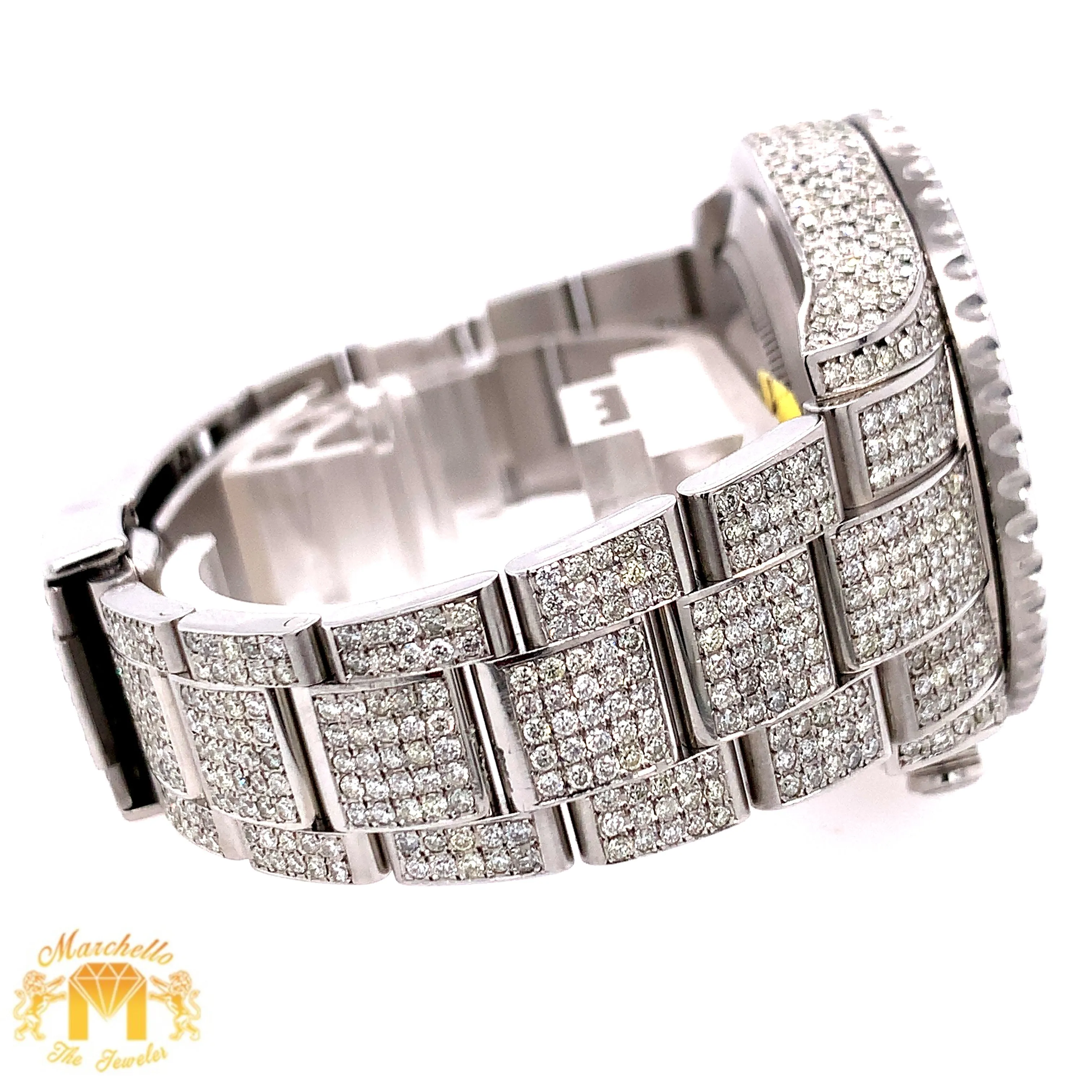 42mm Iced Out Rolex Yacht Master 2 Watch with round diamond