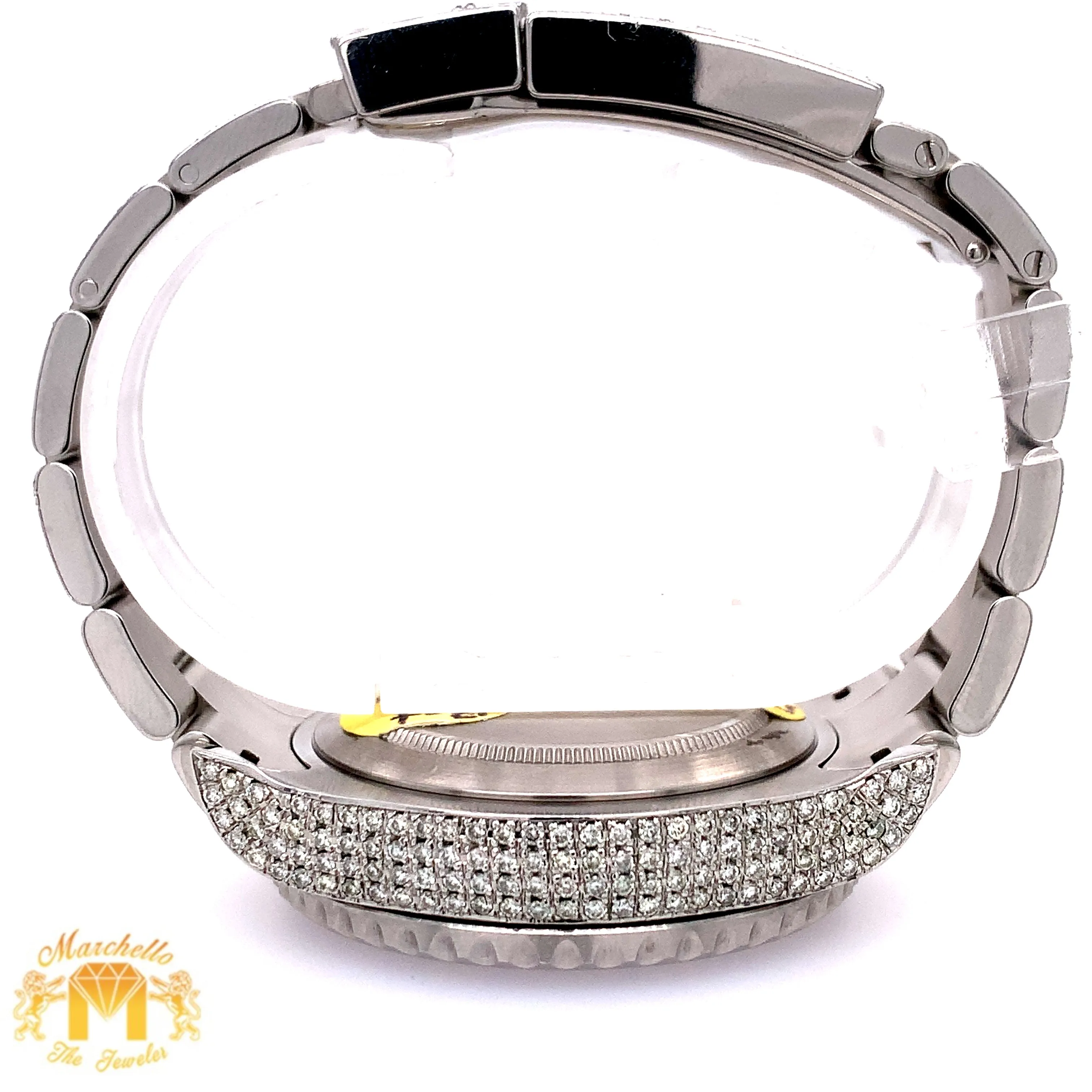 42mm Iced Out Rolex Yacht Master 2 Watch with round diamond