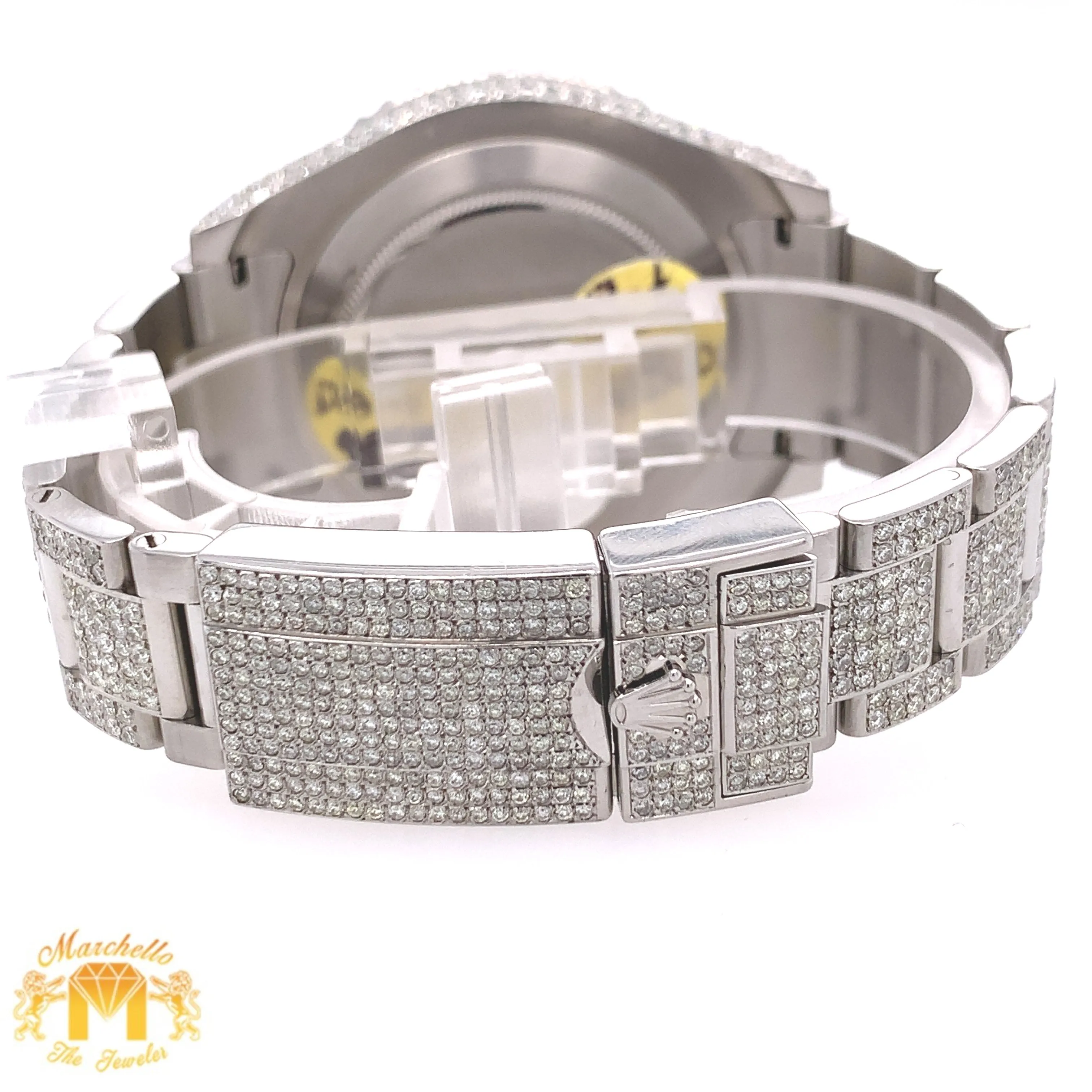 42mm Iced Out Rolex Yacht Master 2 Watch with round diamond