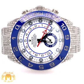 42mm Iced Out Rolex Yacht Master 2 Watch with round diamond
