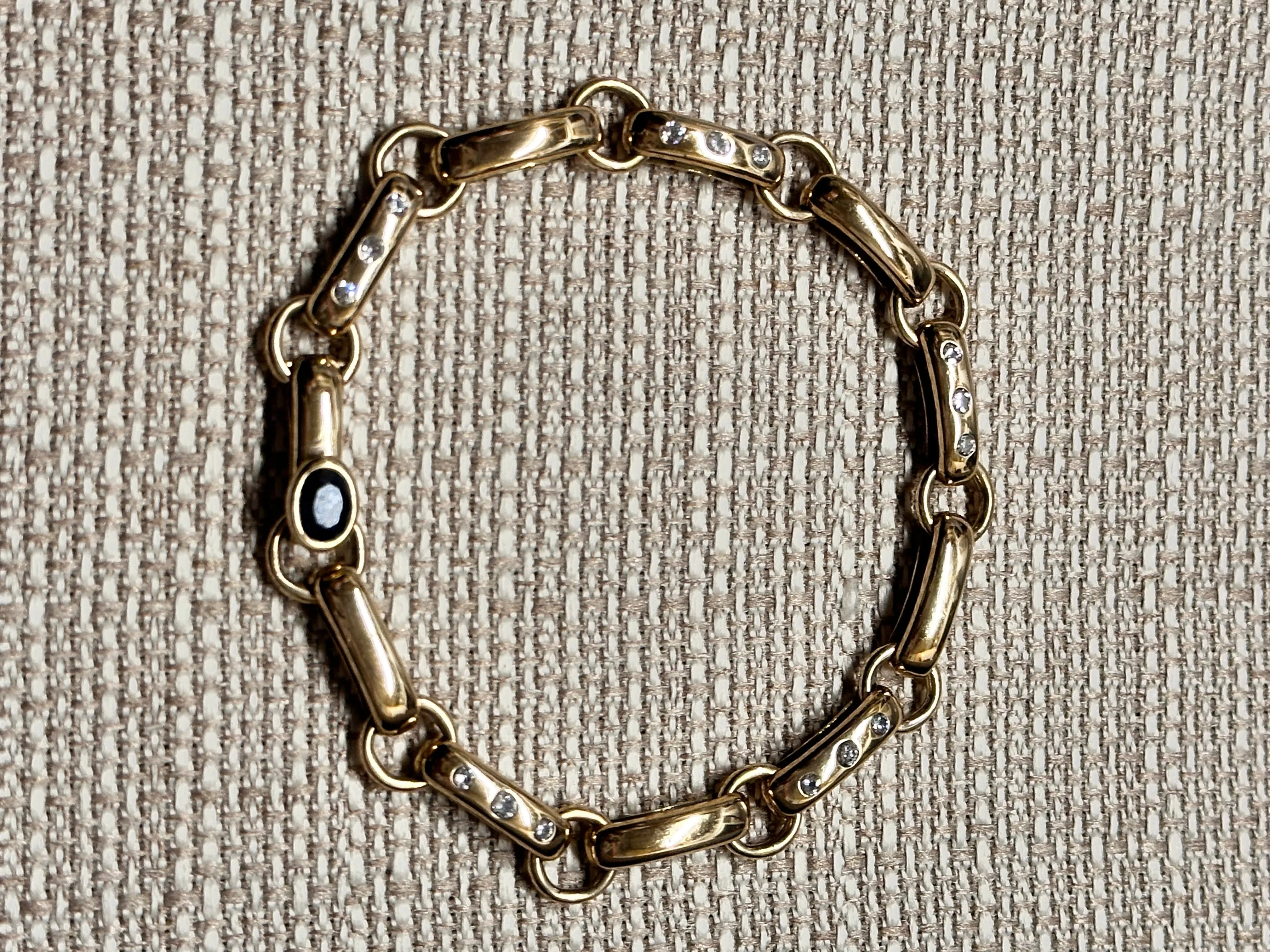 ANTIQUE HAMMERMAN SAPPHIRE DIAMOND 18K YELLOW GOLD  BRACELET - $40k APR w/ CoA!!