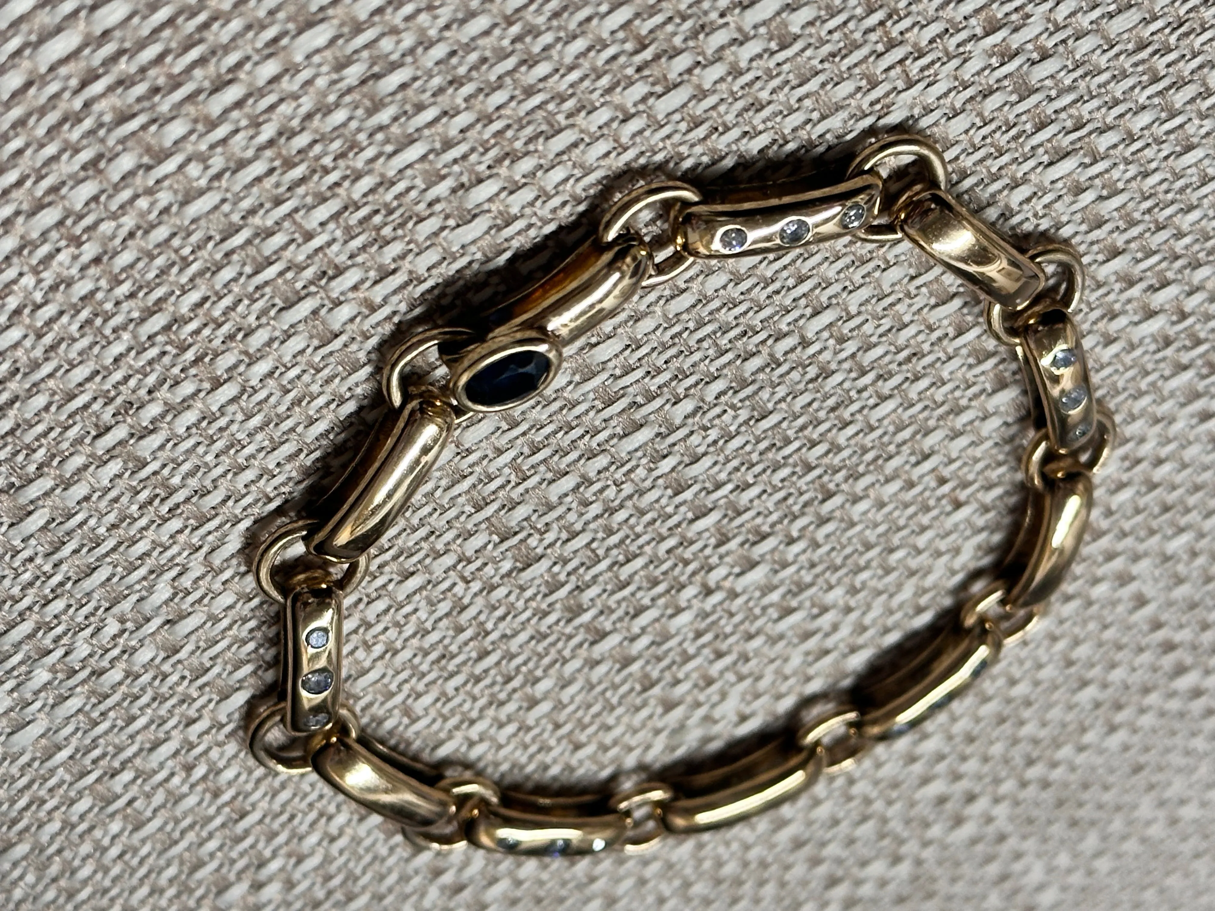 ANTIQUE HAMMERMAN SAPPHIRE DIAMOND 18K YELLOW GOLD  BRACELET - $40k APR w/ CoA!!