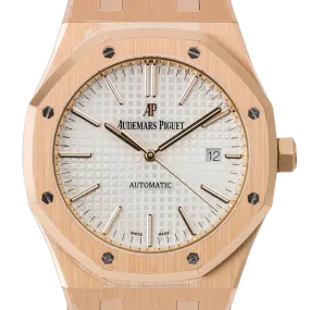 Audemars Piguet Royal Oak 41mm Rose Gold Leather Strap 15400OR.OO.D088CR.01