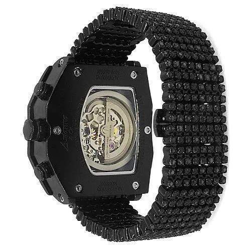 Avianne&Co. Mens Jamison Collection Black Diamond Watch 14.50 Ctw