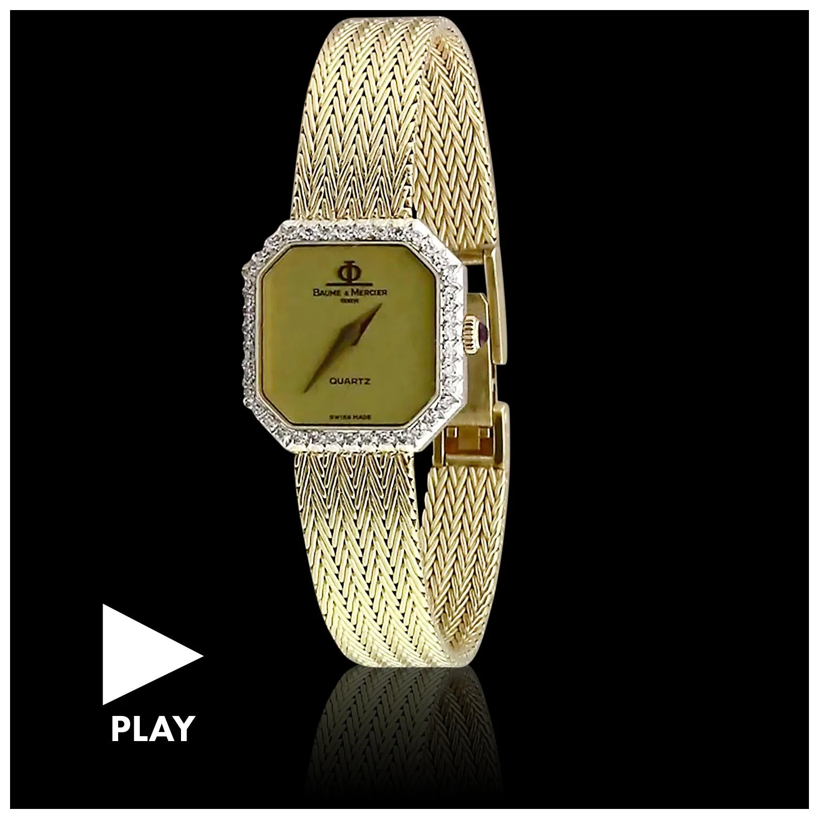 Baume & Mercier Lady's Diamond Bezel Gold Quartz Watch