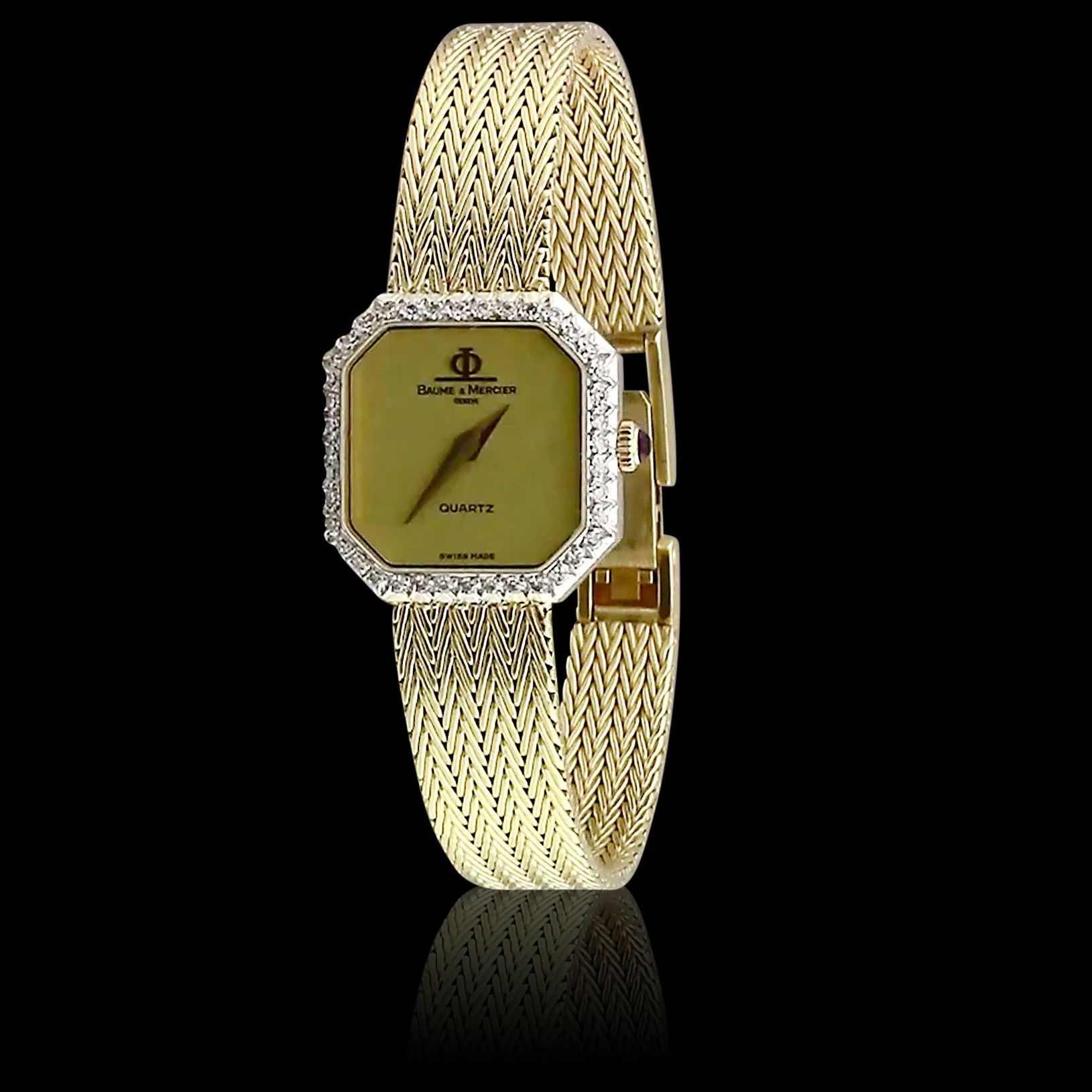 Baume & Mercier Lady's Diamond Bezel Gold Quartz Watch