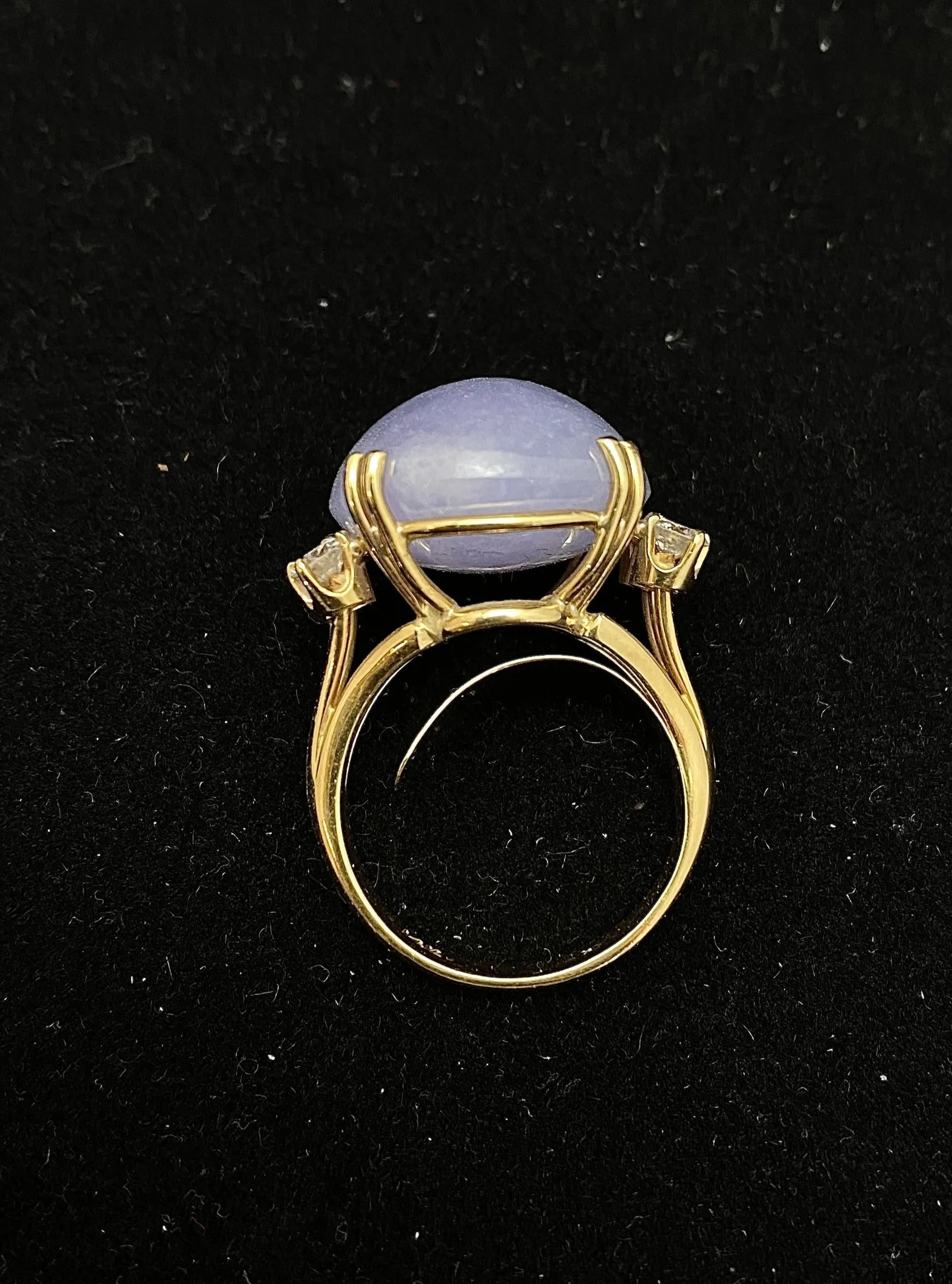 Beautiful Designer 30 Ct. Violet Jade & 6-Diamond Ring - $30K Appraisal Value w/ CoA!