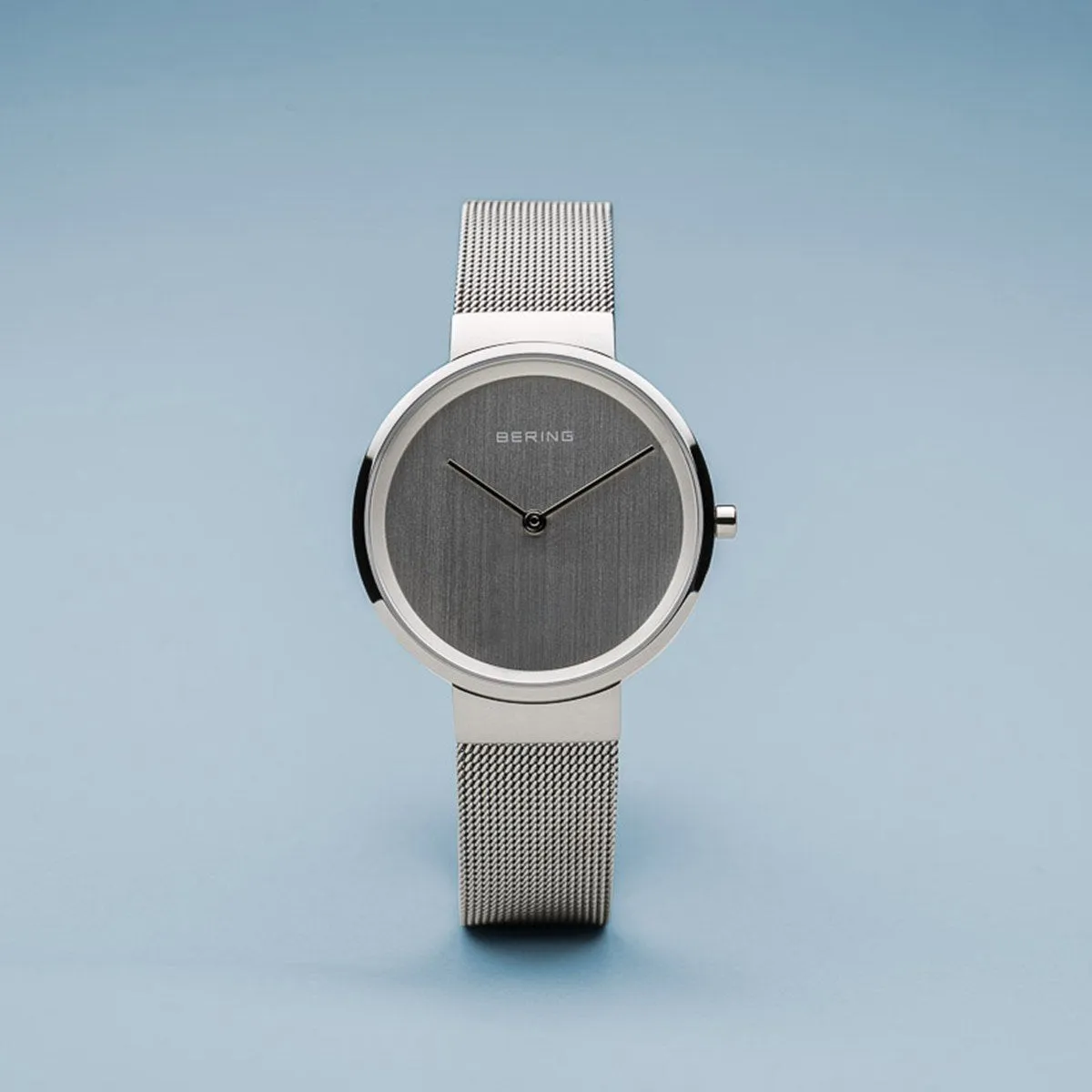 Bering Classic Polished Silver 31mm Mesh Watch