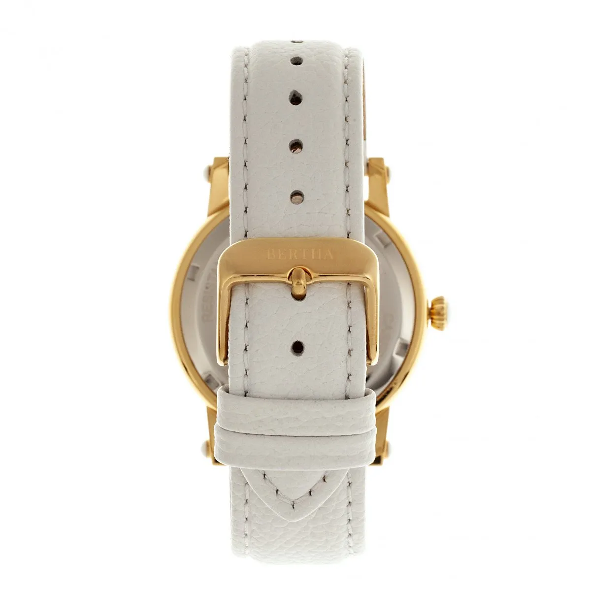 Bertha Chelsea MOP Leather-Band Ladies Watch