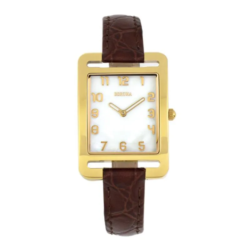 Bertha Marisol Swiss MOP Leather-Band Watch