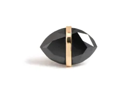 Bezel Wrapped Black Marquis Diamond Stud - half pair