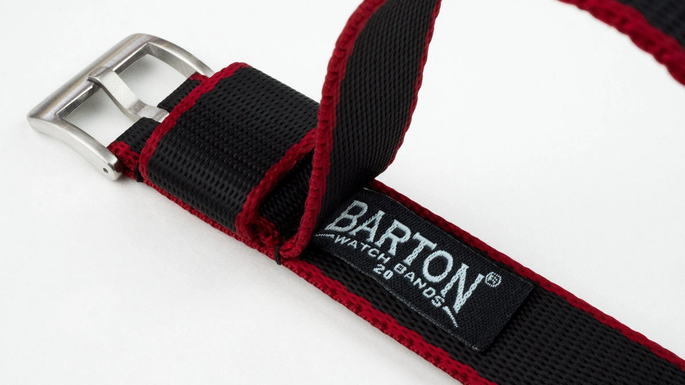 Black - Crimson Red Edges | Elite Nylon NATO® Style by Barton Watch Bands