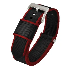 Black - Crimson Red Edges | Elite Nylon NATO® Style by Barton Watch Bands