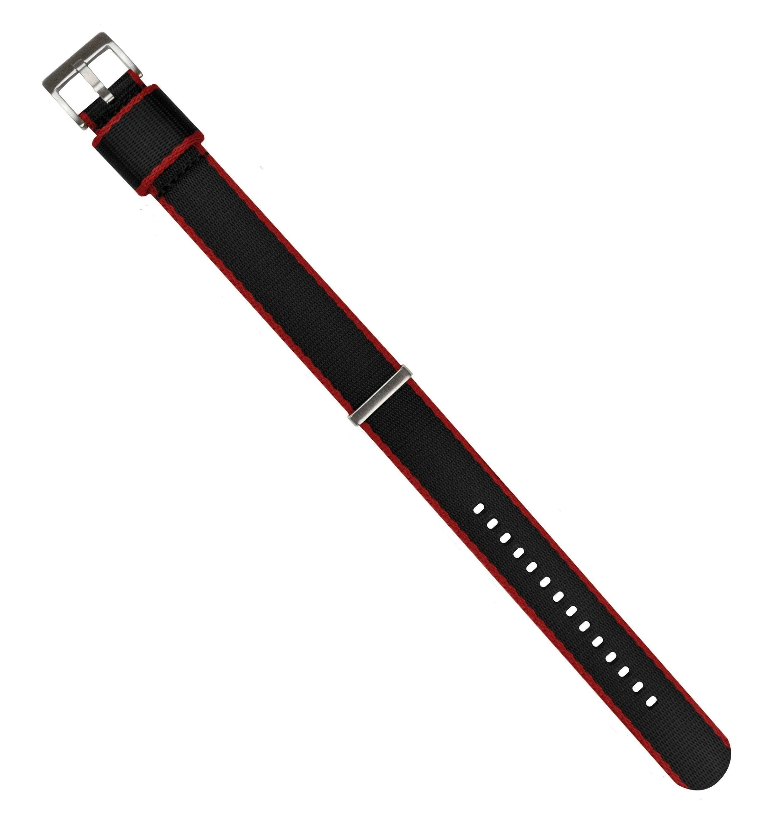 Black - Crimson Red Edges | Elite Nylon NATO® Style by Barton Watch Bands