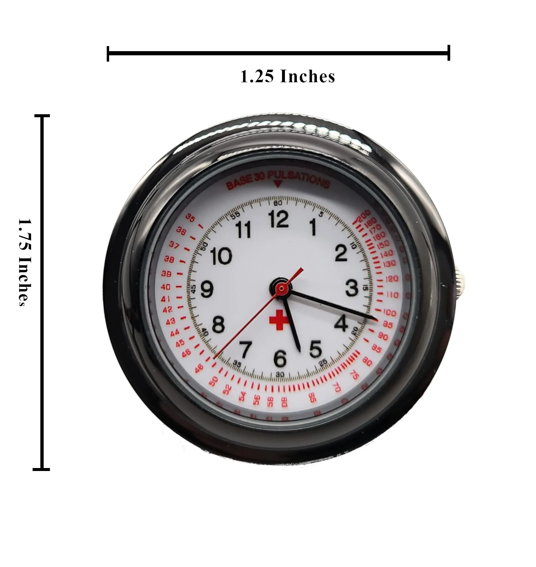 Black Nurse Stethoscope Watch - Lightweight Metal Frame- Attaches Directly to Stethoscope for All Medical Professionals