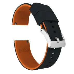 Black Top / Pumpkin Orange Bottom | Elite Silicone by Barton Watch Bands