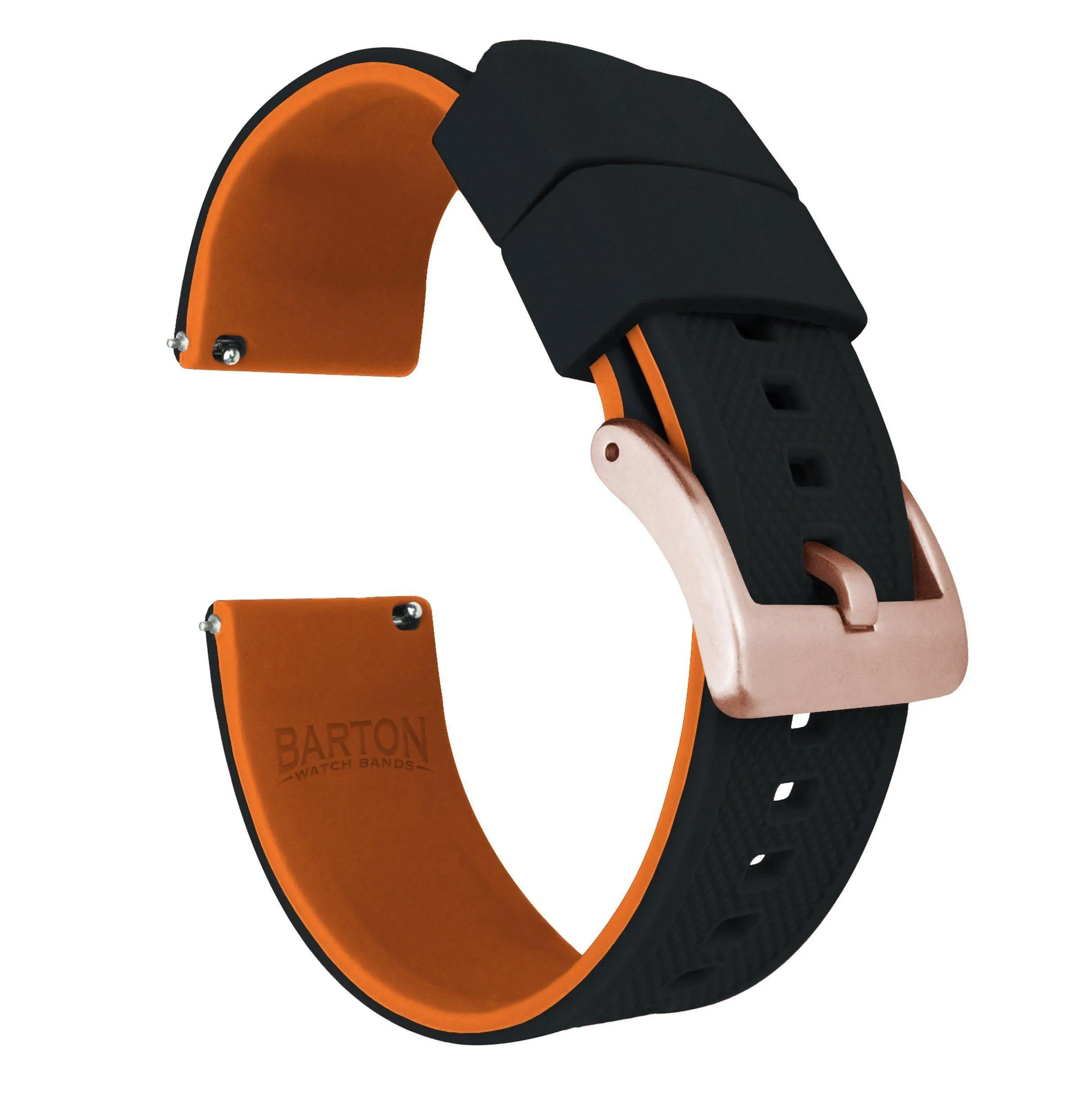 Black Top / Pumpkin Orange Bottom | Elite Silicone by Barton Watch Bands