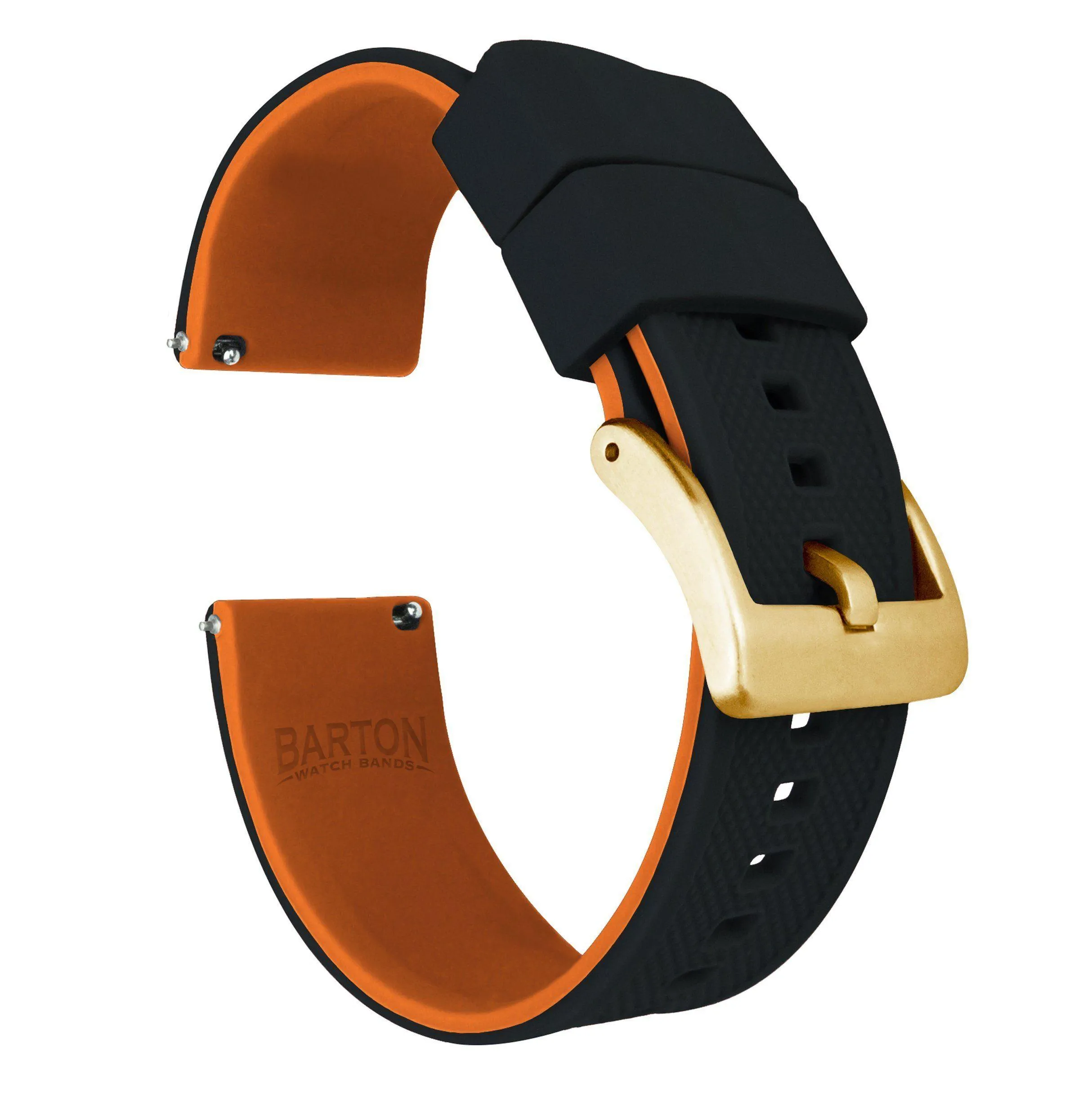 Black Top / Pumpkin Orange Bottom | Elite Silicone by Barton Watch Bands