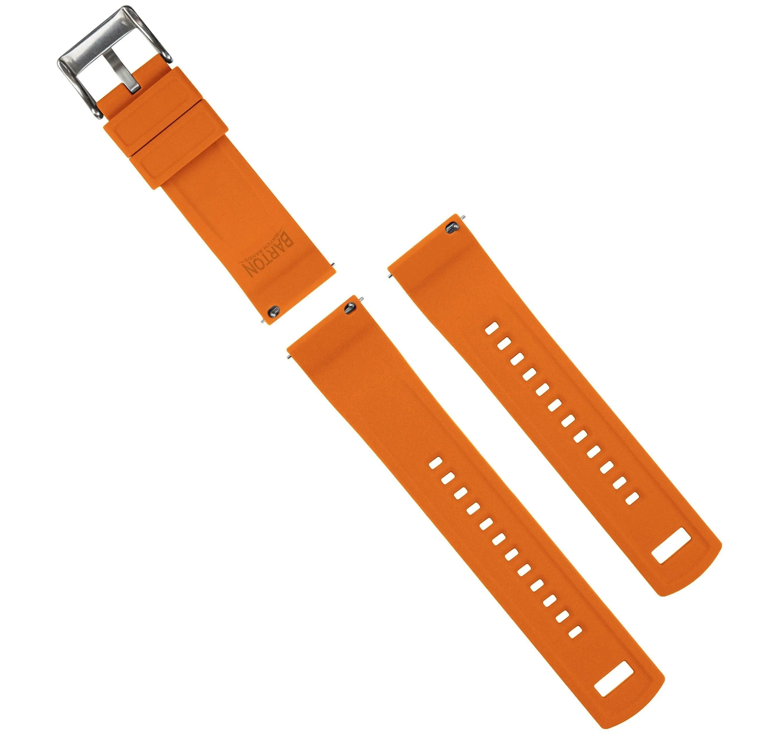 Black Top / Pumpkin Orange Bottom | Elite Silicone by Barton Watch Bands