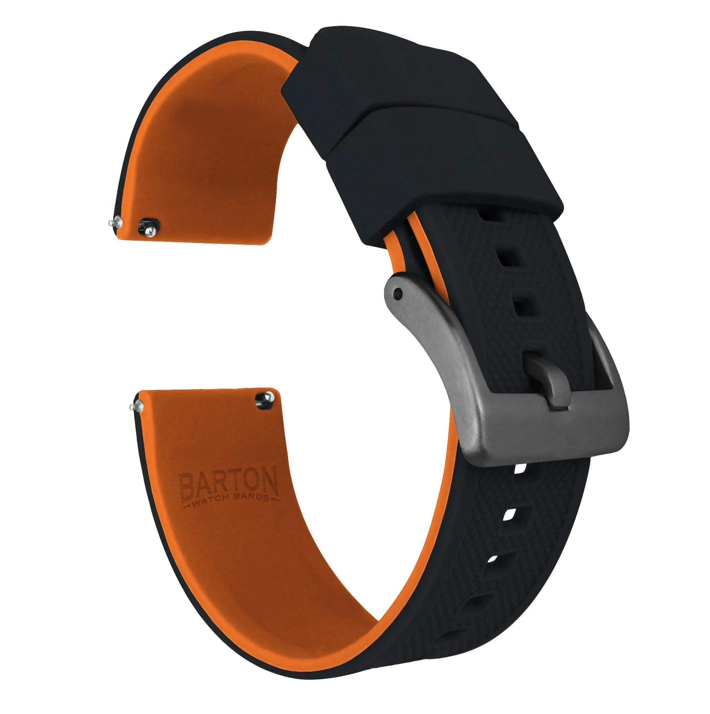 Black Top / Pumpkin Orange Bottom | Elite Silicone by Barton Watch Bands