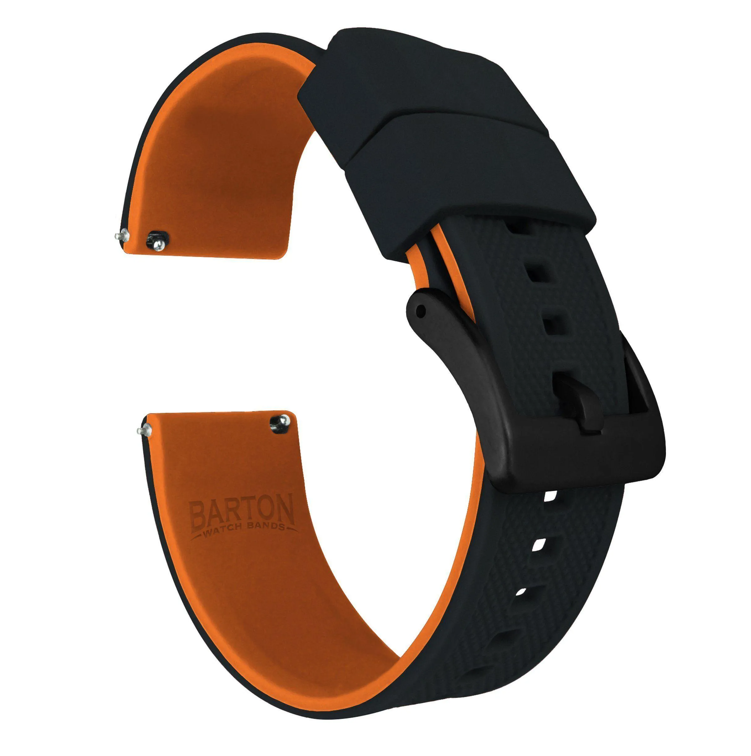 Black Top / Pumpkin Orange Bottom | Elite Silicone by Barton Watch Bands